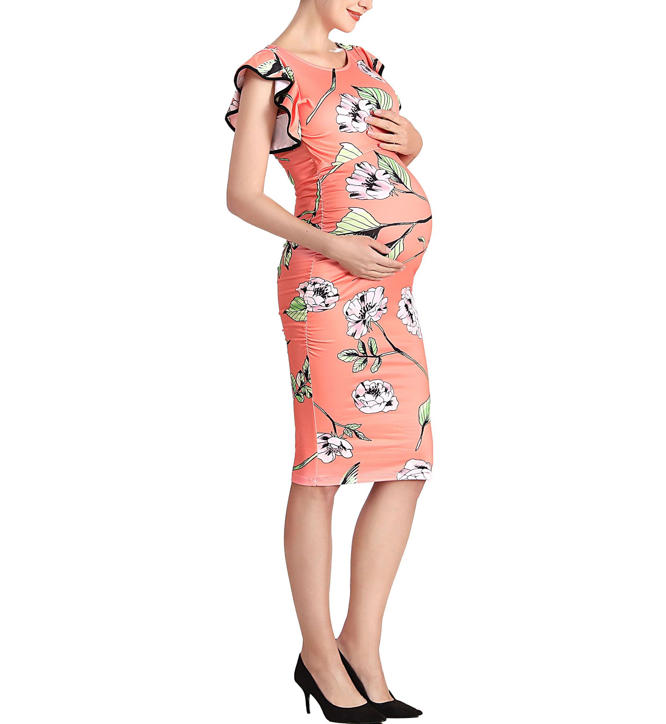 Enya Floral Maternity Nursing Midi Dress