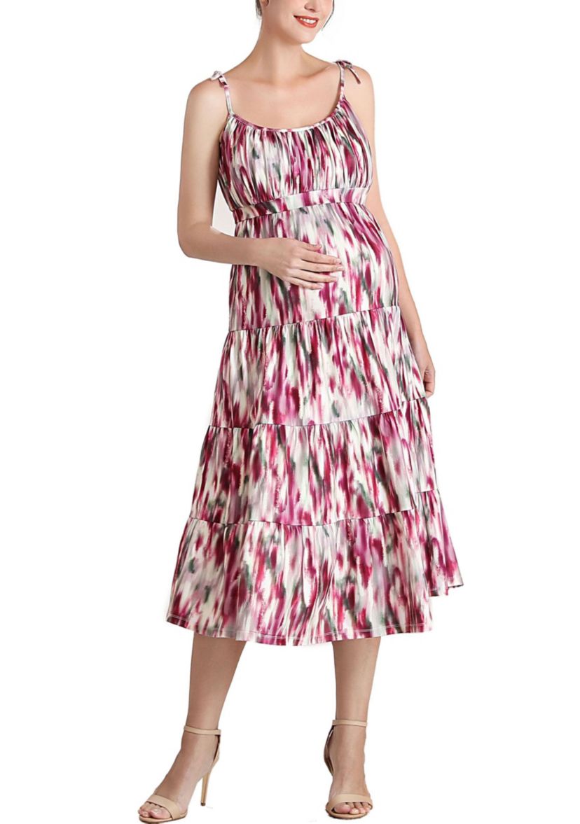 Adia Ruffle Maternity Jersey Sundress