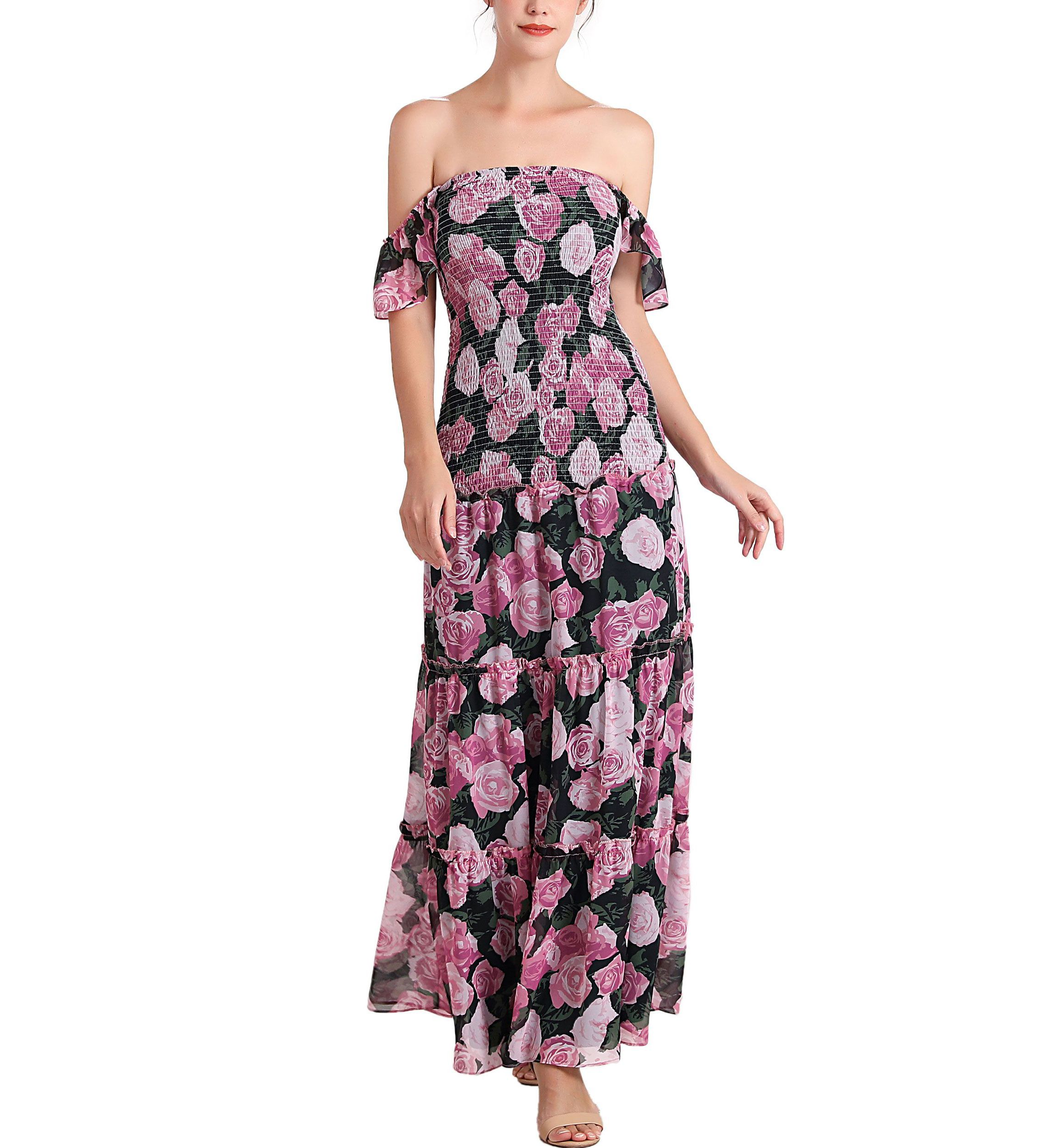 Acey Smocked Maternity Maxi Dress