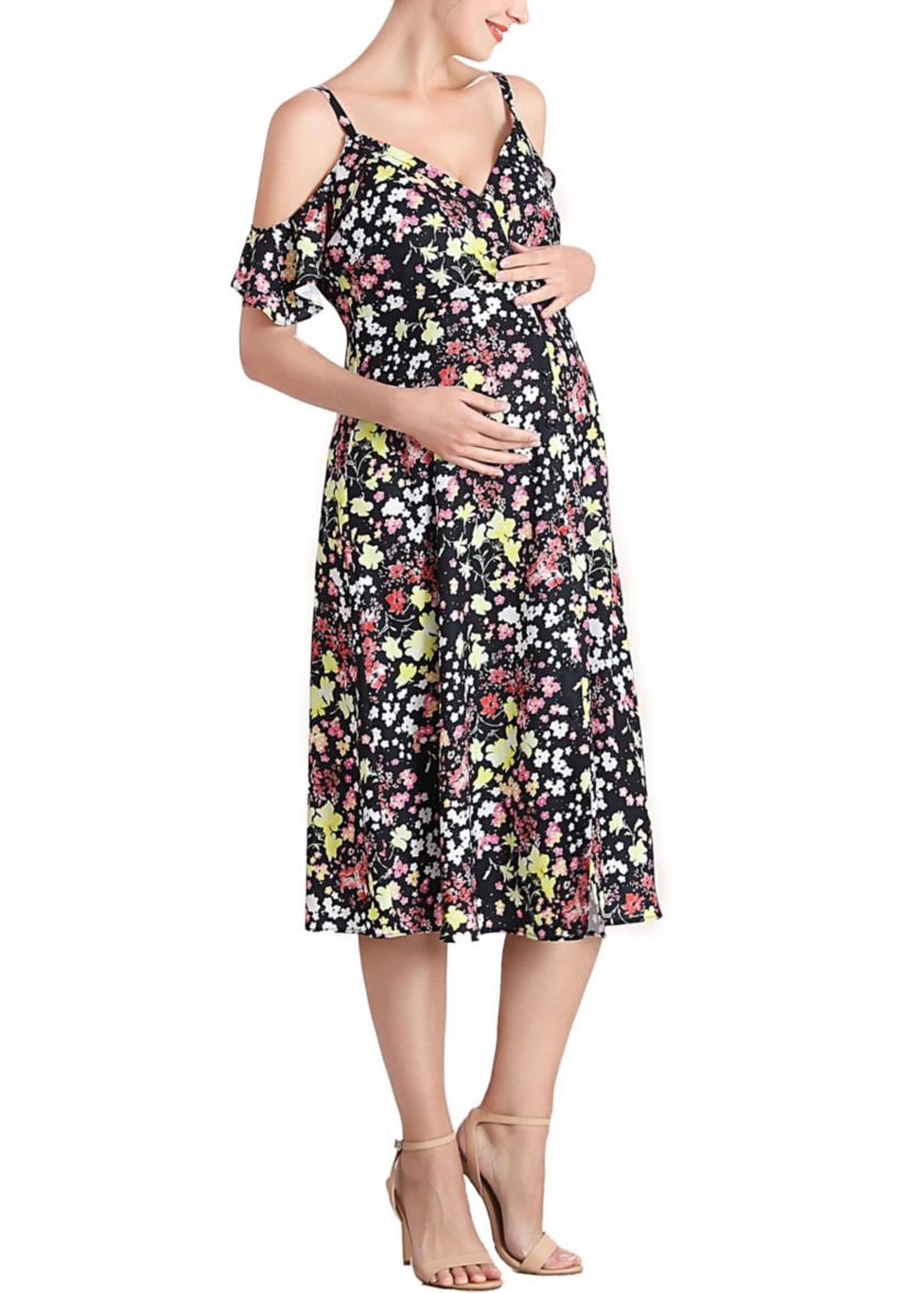 Esme Cold Shoulder Maternity Nursing Dress