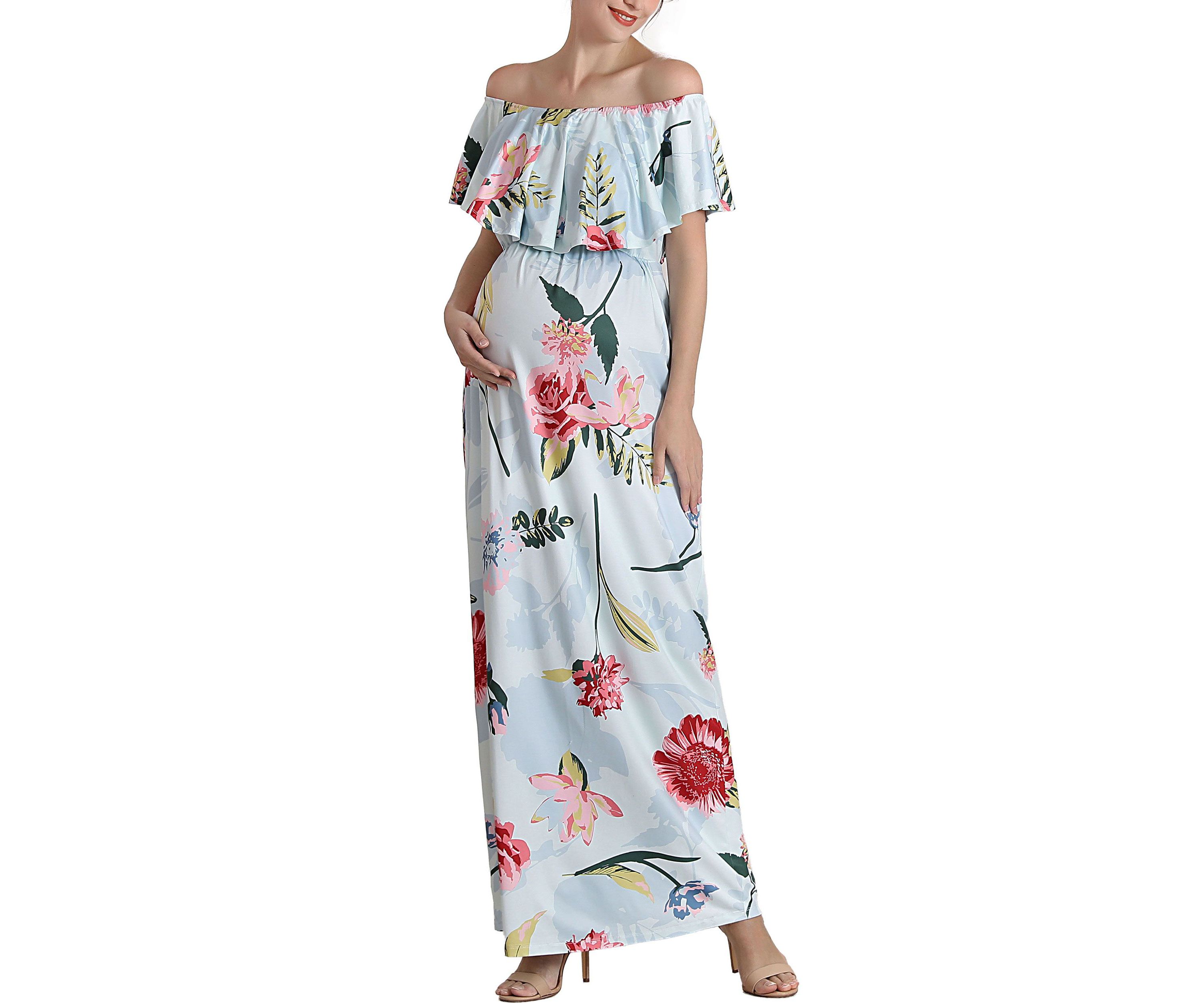 Deya Off the Shoulder Nursing Maxi Dress