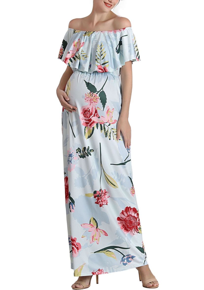 Deya Off the Shoulder Nursing Maxi Dress