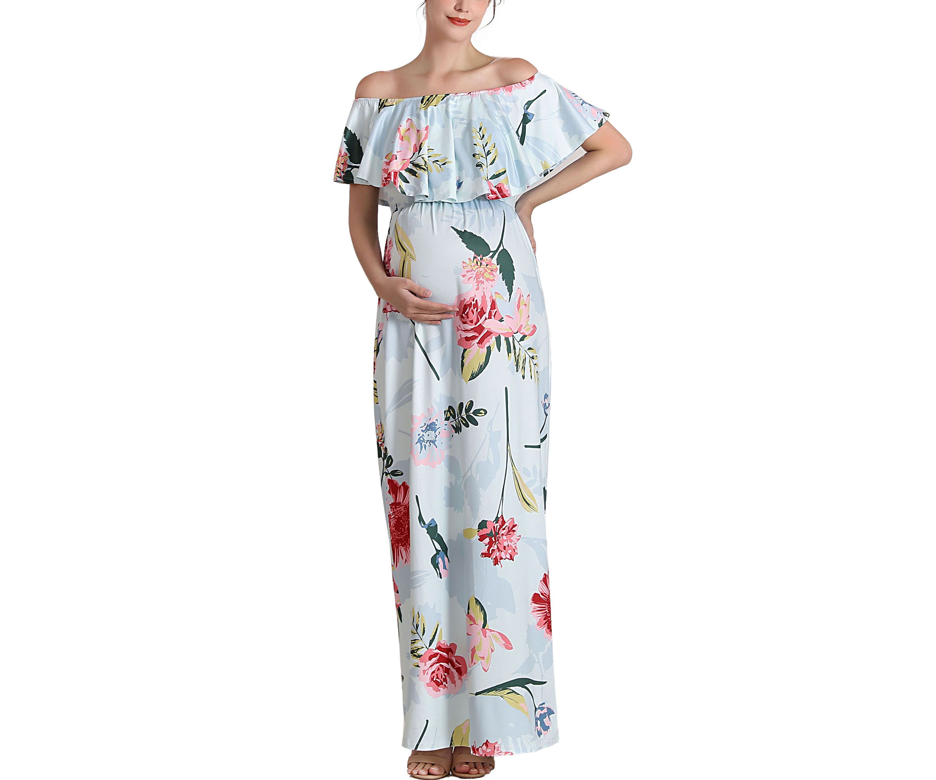 Deya Off the Shoulder Nursing Maxi Dress