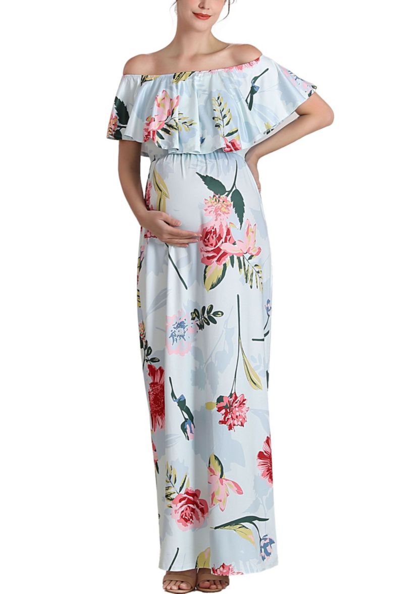 Deya Off the Shoulder Nursing Maxi Dress
