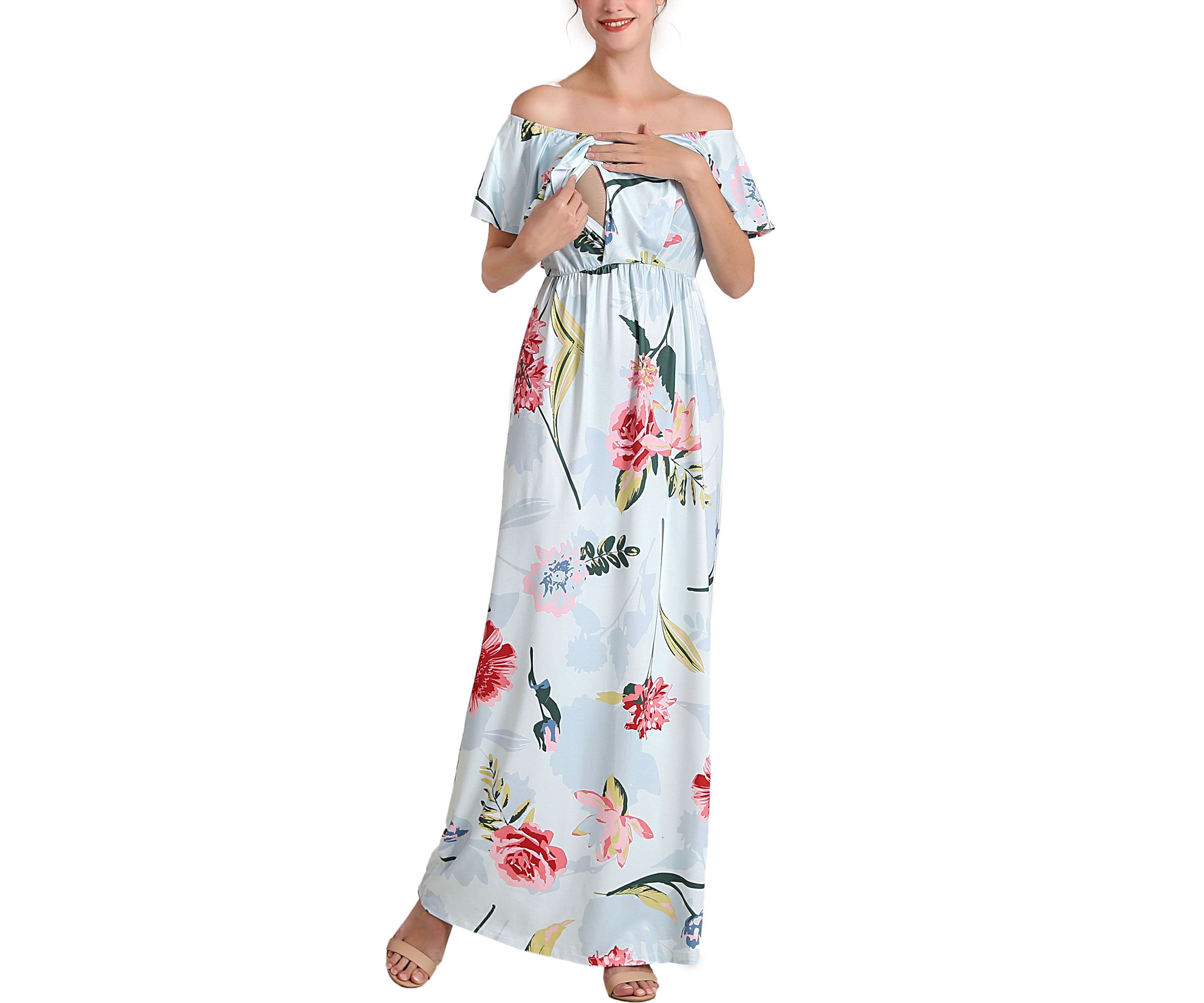 Deya Off the Shoulder Nursing Maxi Dress