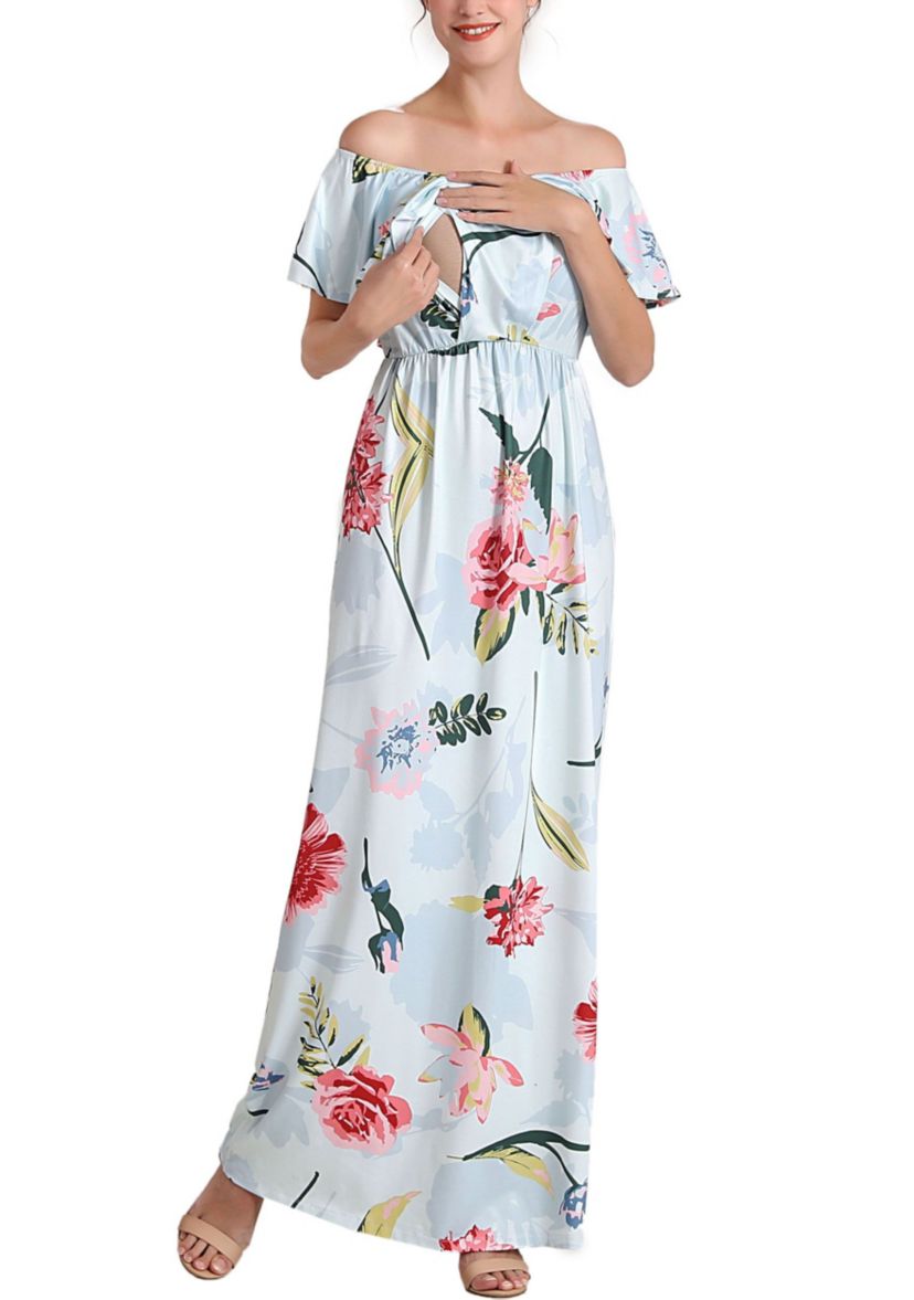 Deya Off the Shoulder Nursing Maxi Dress