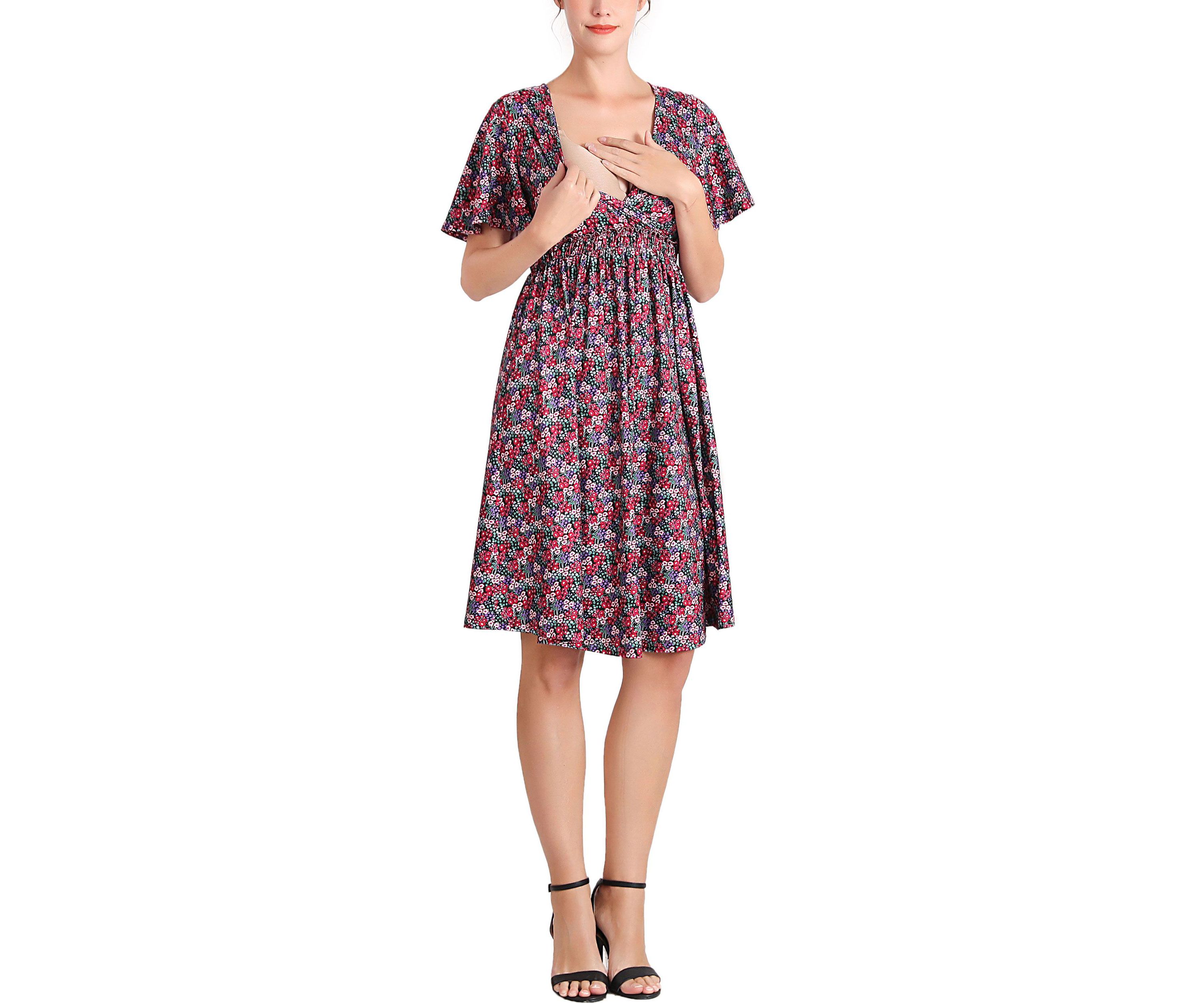 Evin V-Neck Maternity Nursing Dress