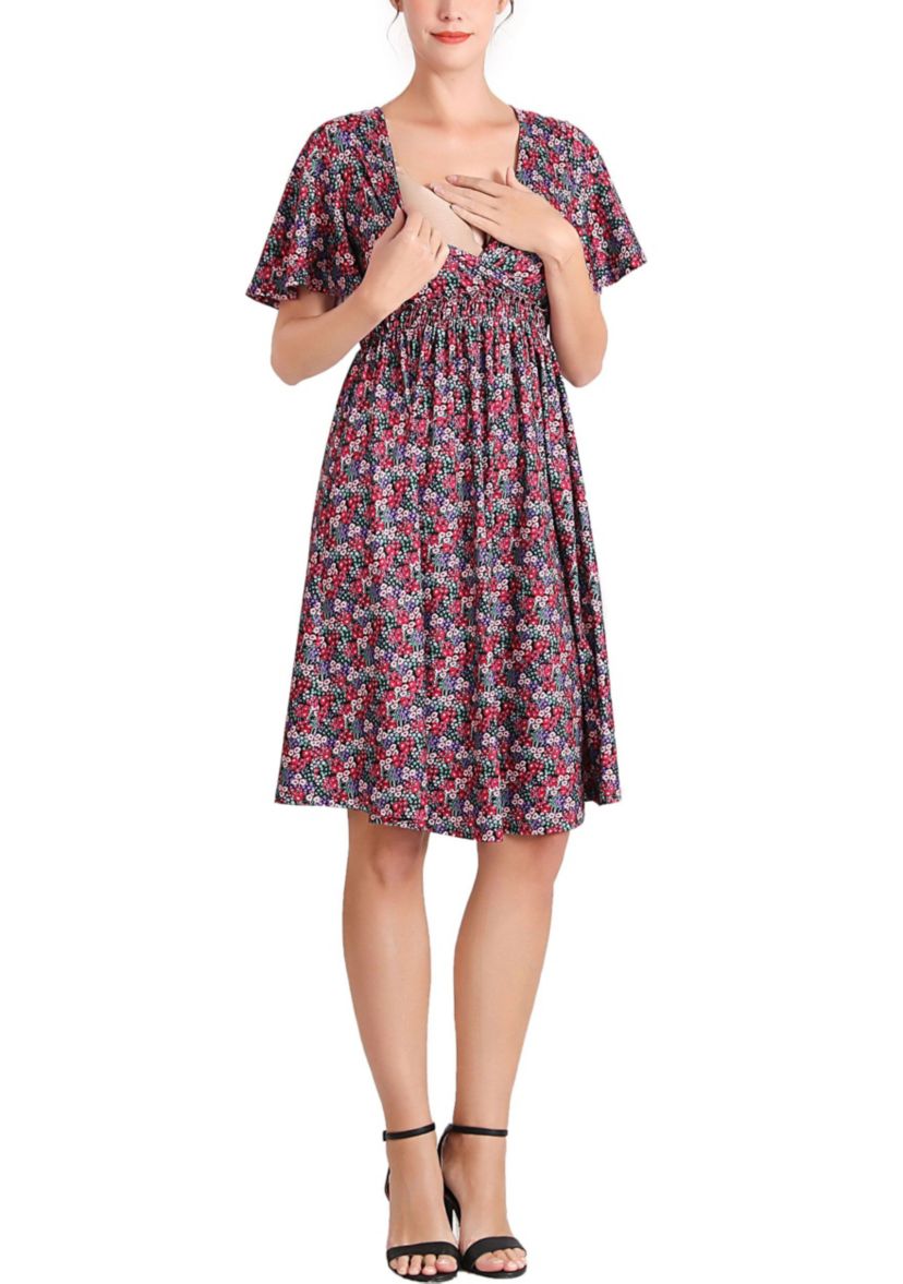 Evin V-Neck Maternity Nursing Dress