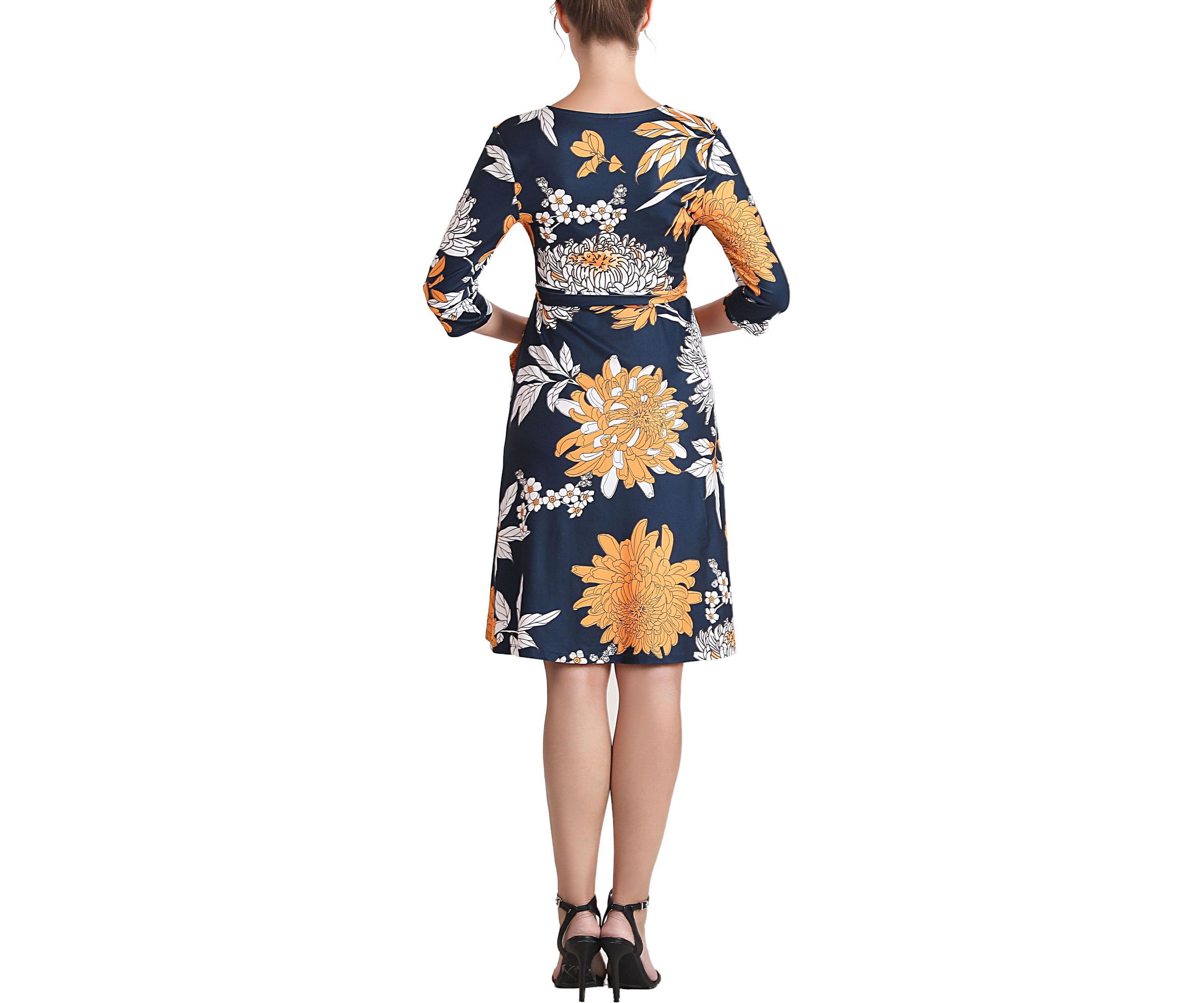 Dona Floral Faux Wrap Maternity Nursing Dress