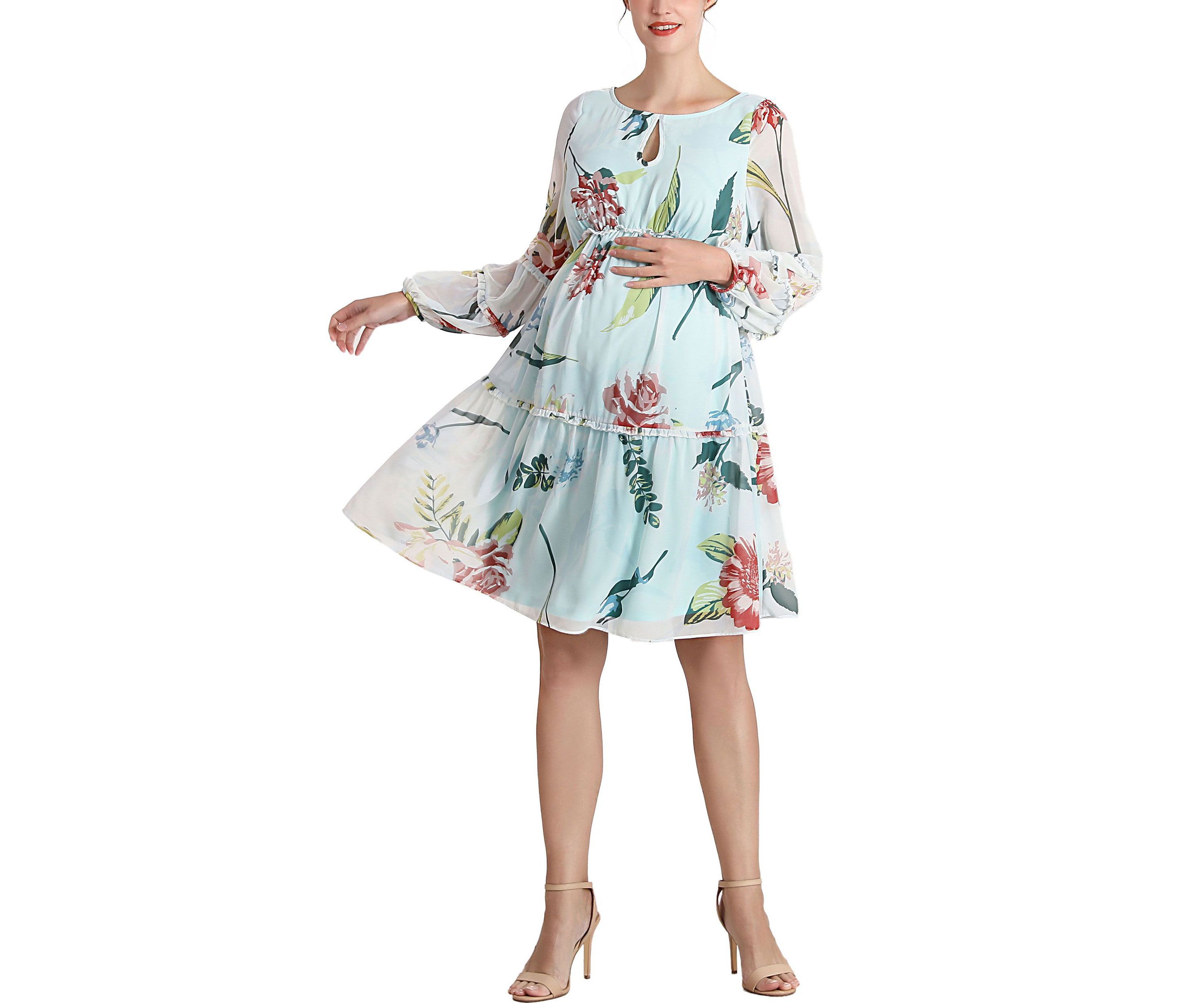 Aliz Long Sleeve Maternity Babydoll Dress