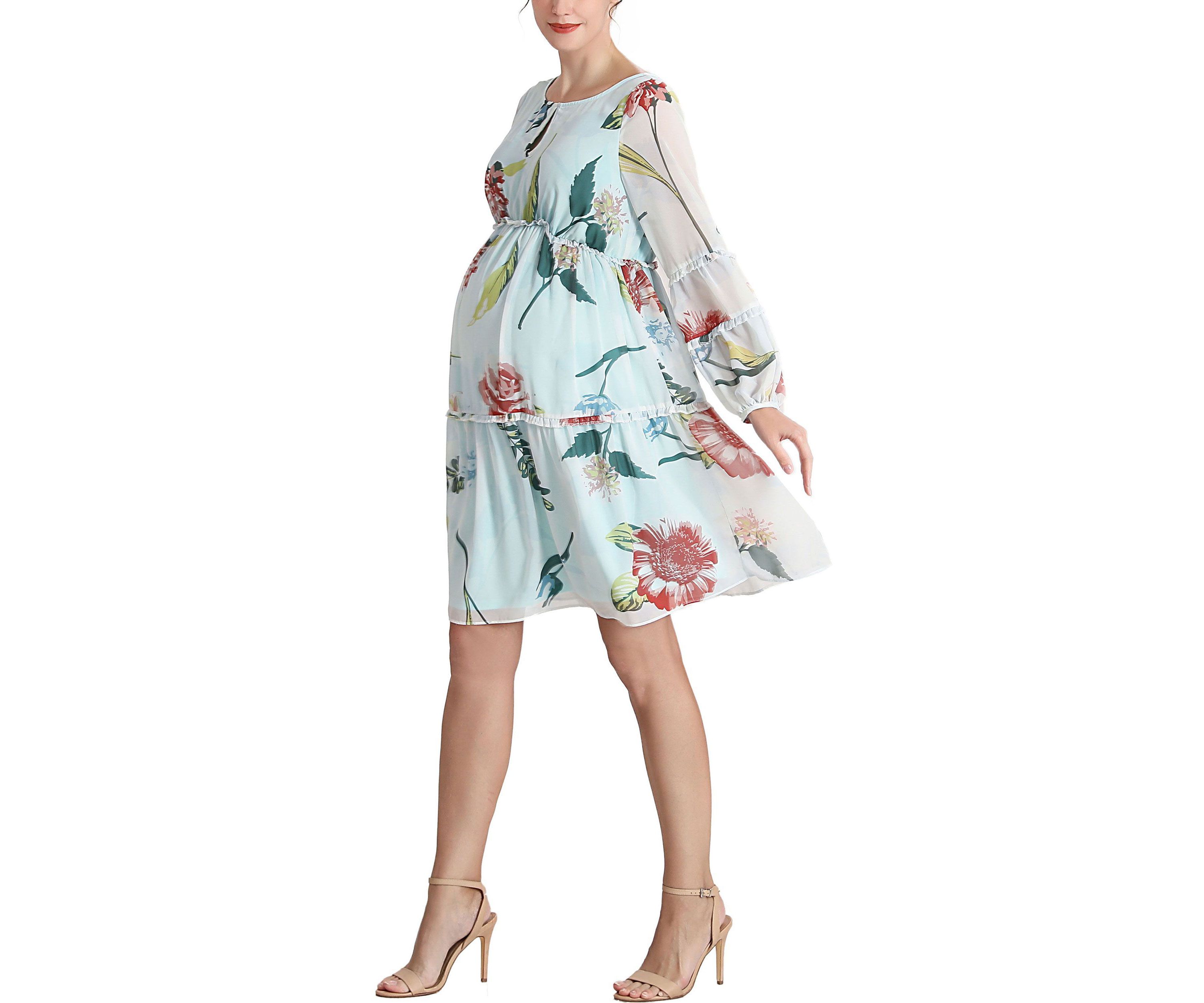 Aliz Long Sleeve Maternity Babydoll Dress