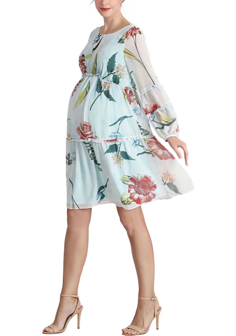 Aliz Long Sleeve Maternity Babydoll Dress