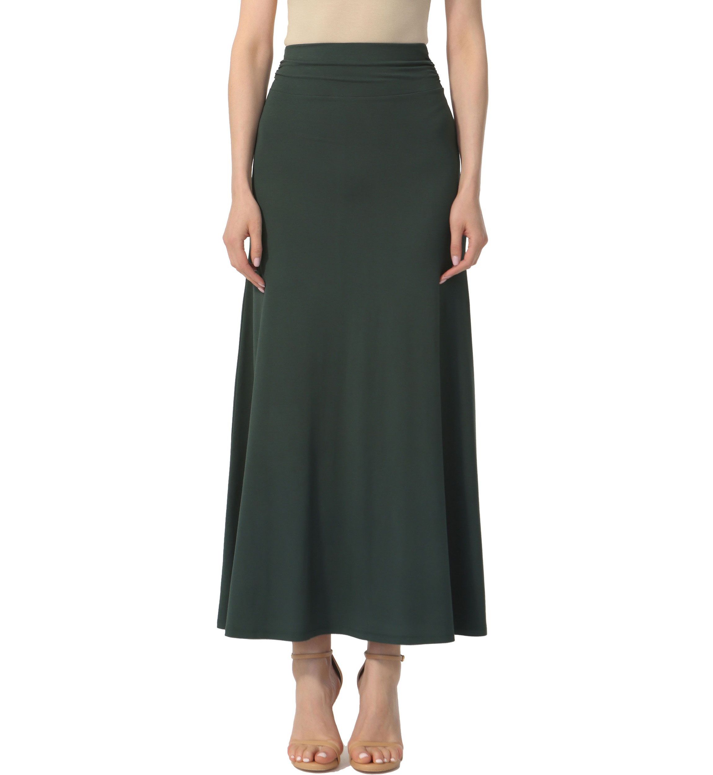 Waist Ruched Maxi Skirt
