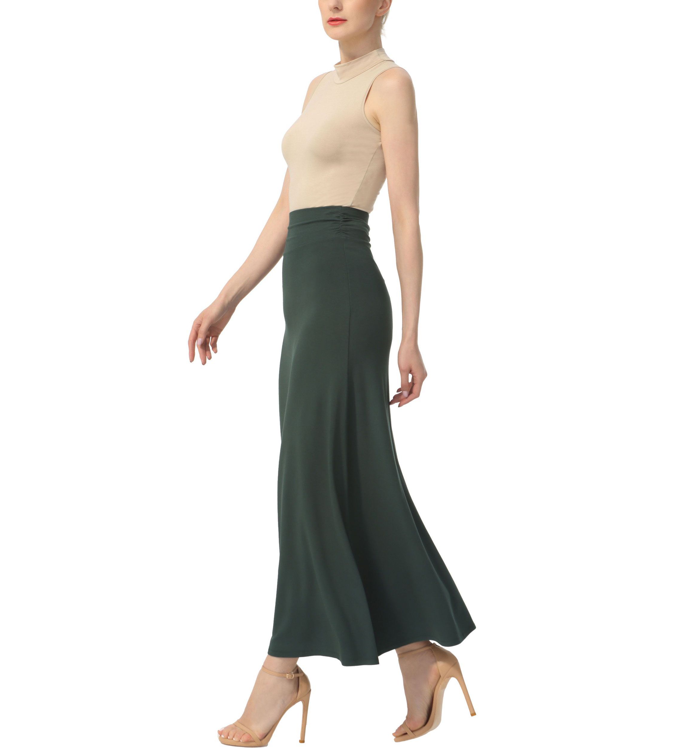 Waist Ruched Maxi Skirt