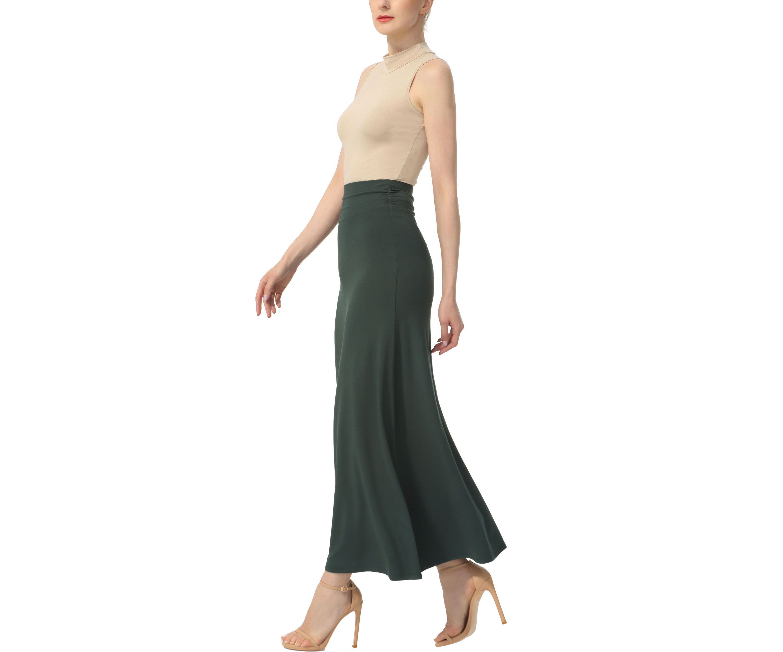 Waist Ruched Maxi Skirt