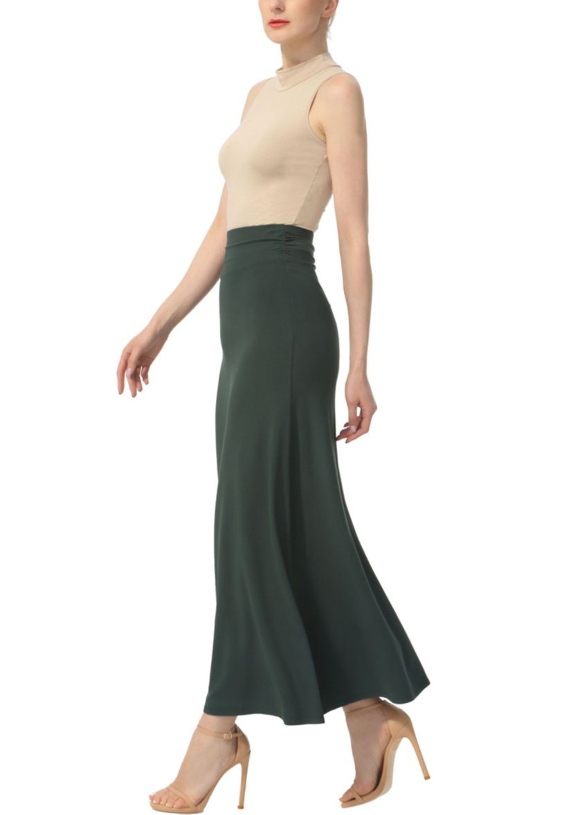 Waist Ruched Maxi Skirt