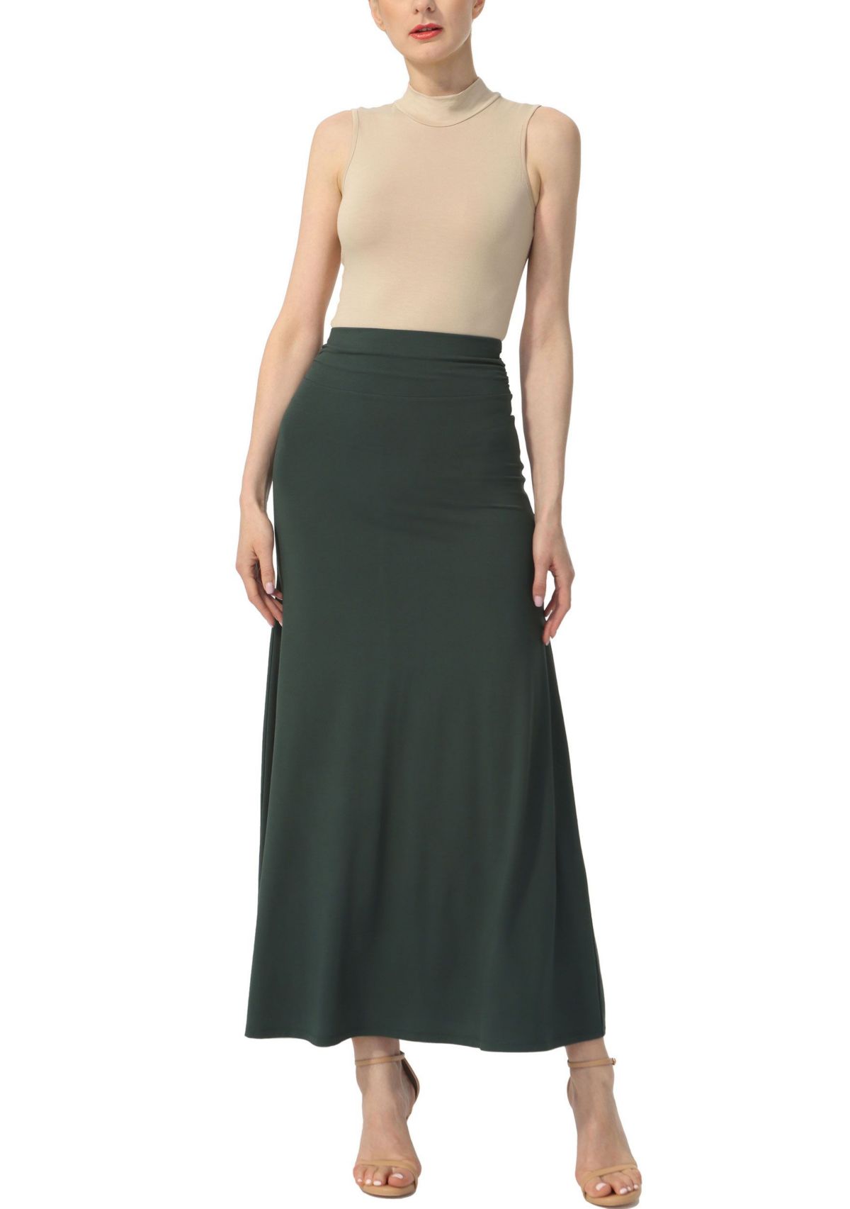 Waist Ruched Maxi Skirt