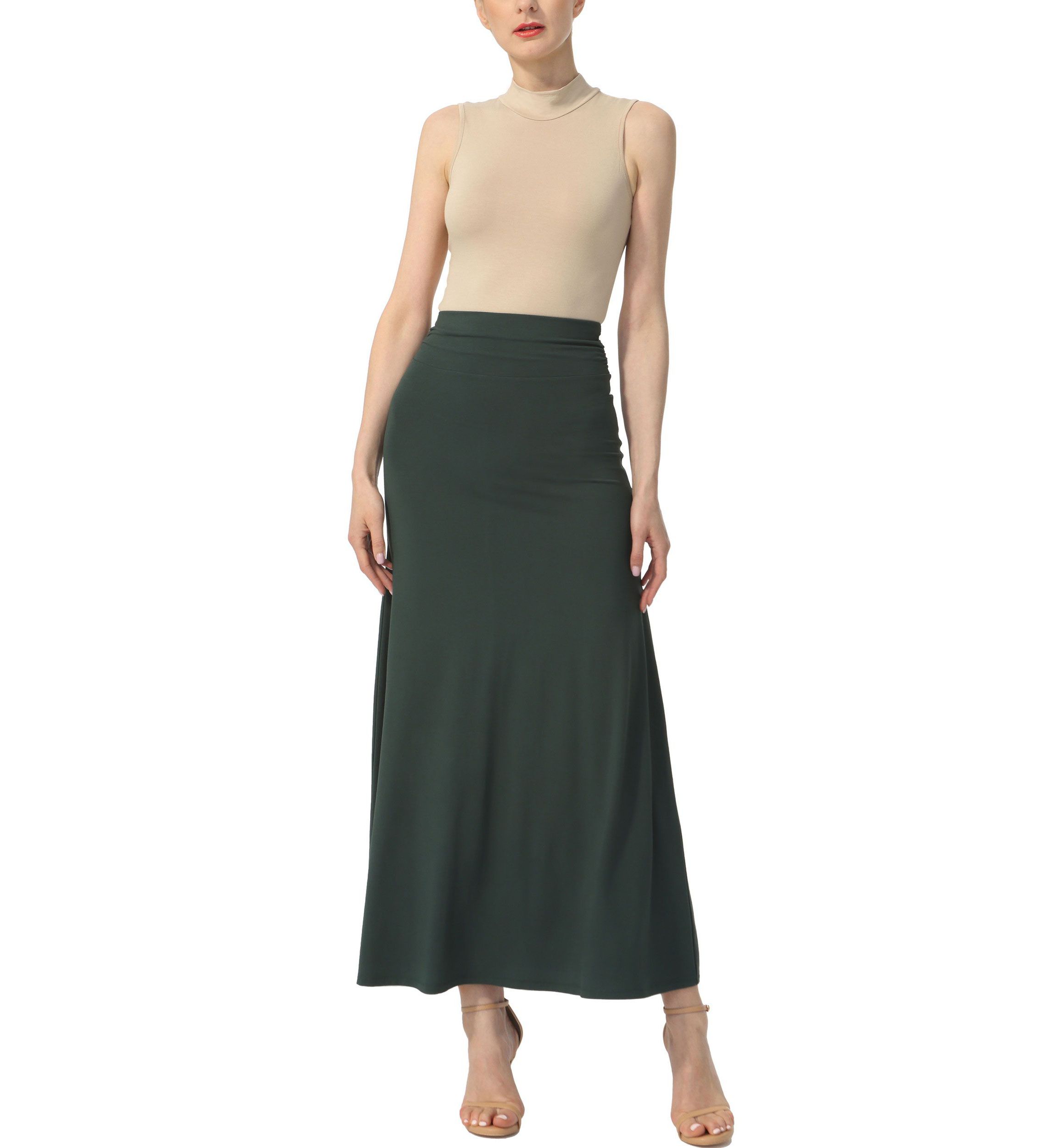 Waist Ruched Maxi Skirt