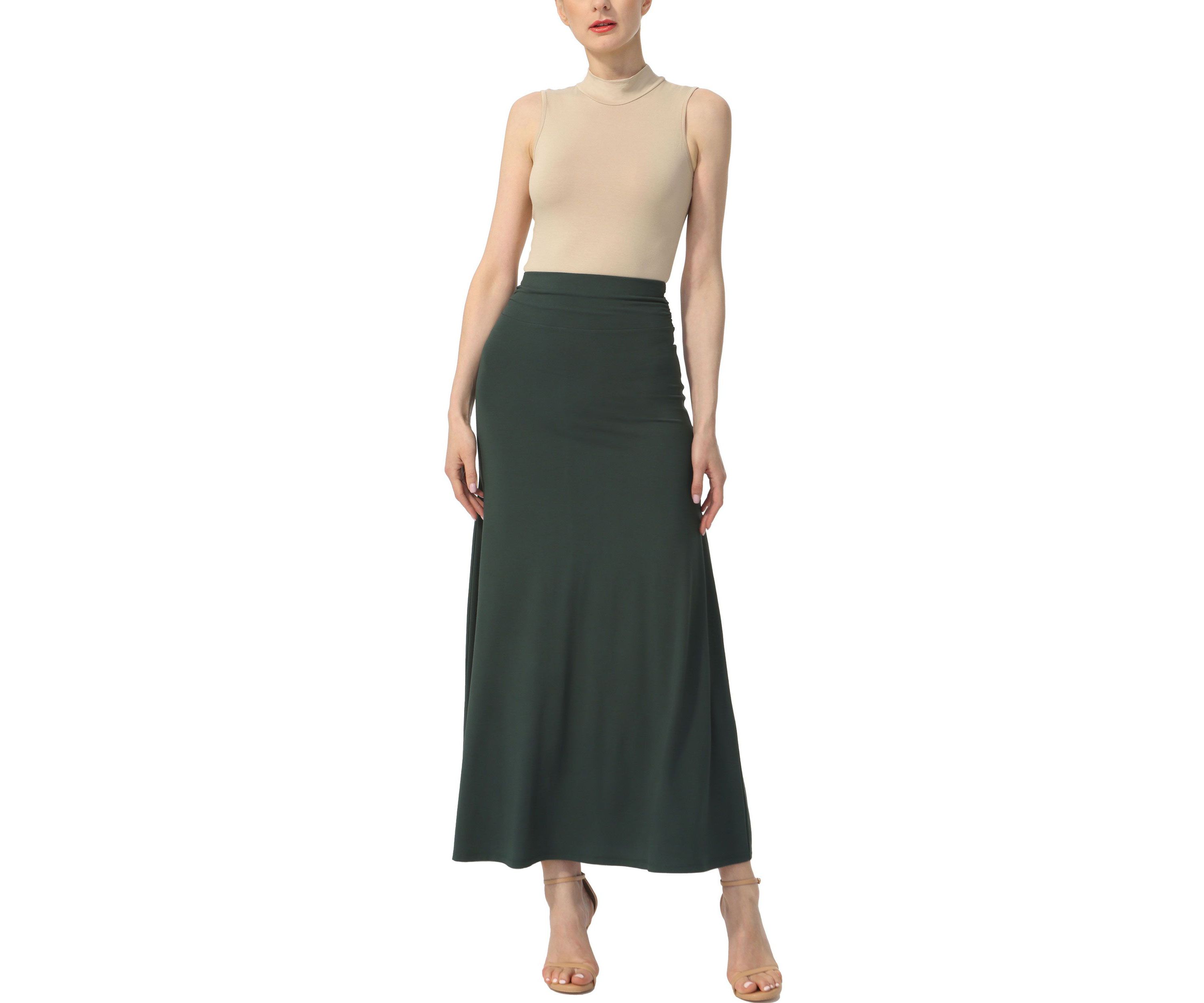 Waist Ruched Maxi Skirt