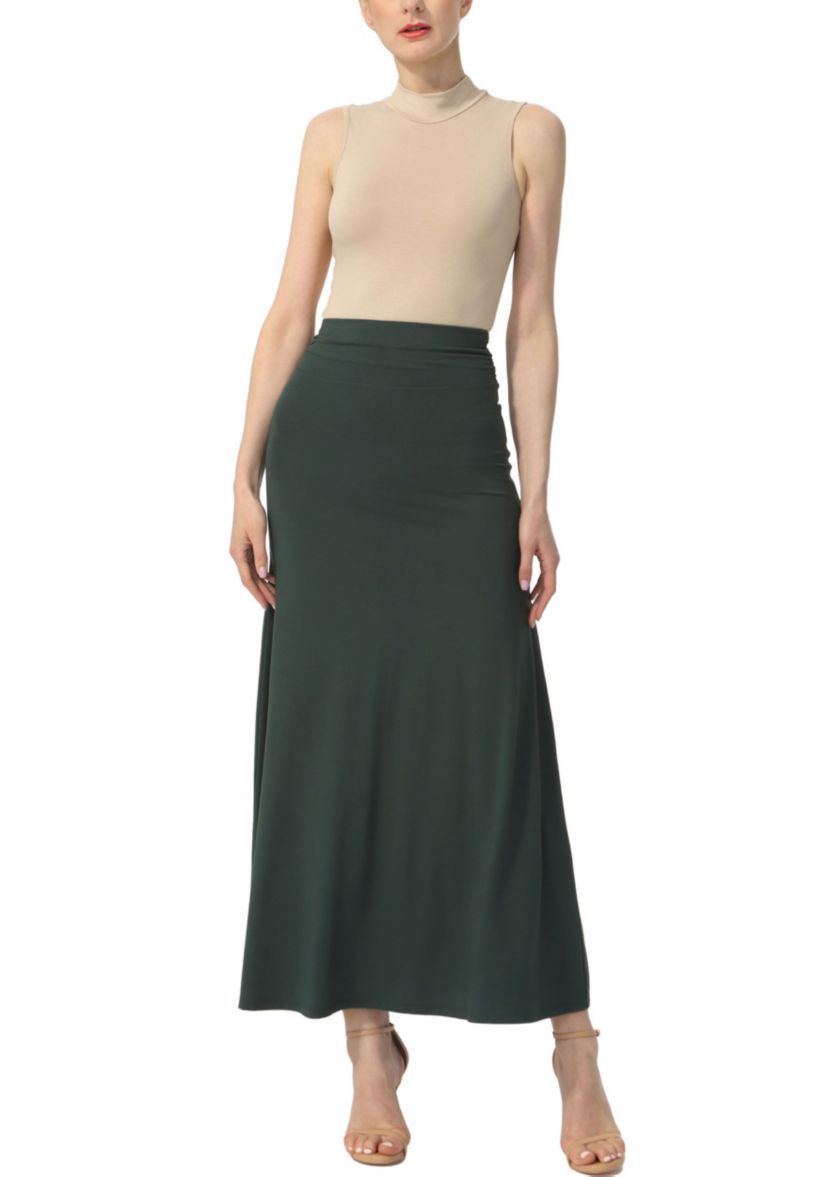 Waist Ruched Maxi Skirt