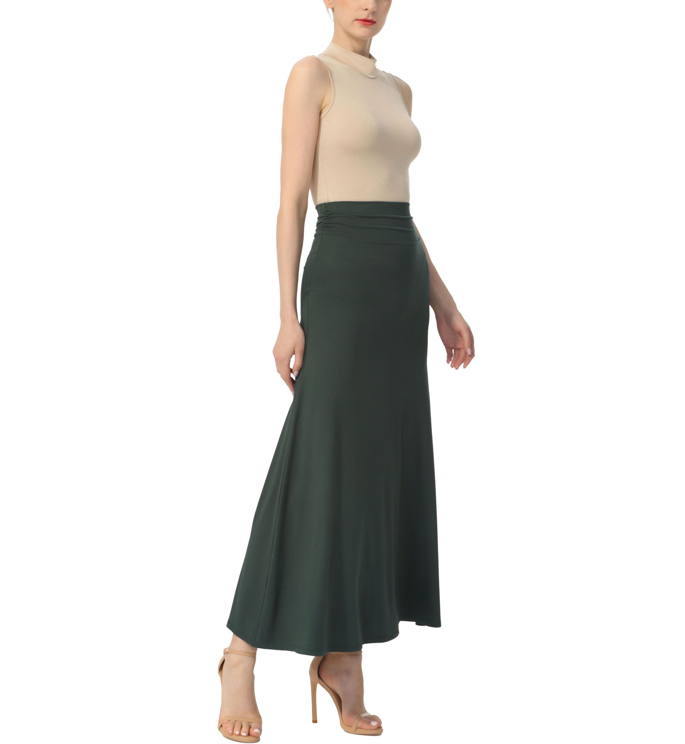Waist Ruched Maxi Skirt