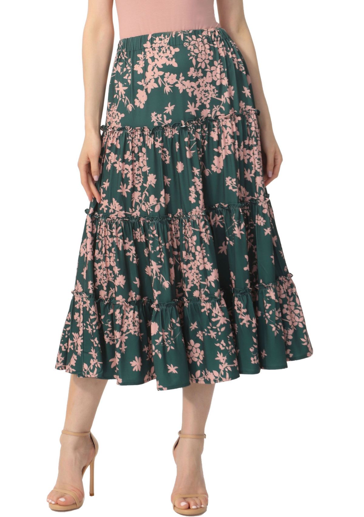 Tiered Midi Skirt