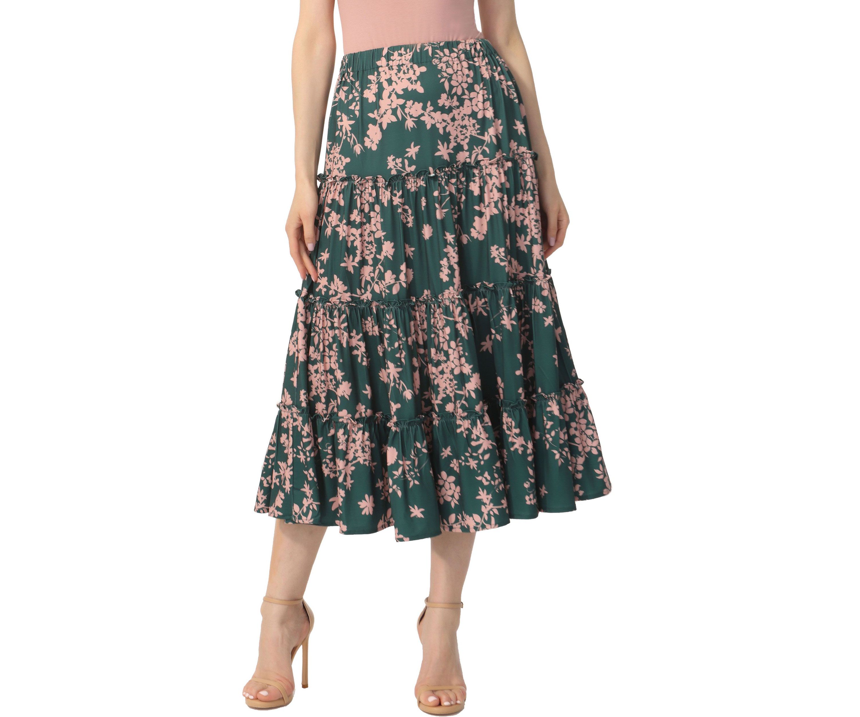 Tiered Midi Skirt