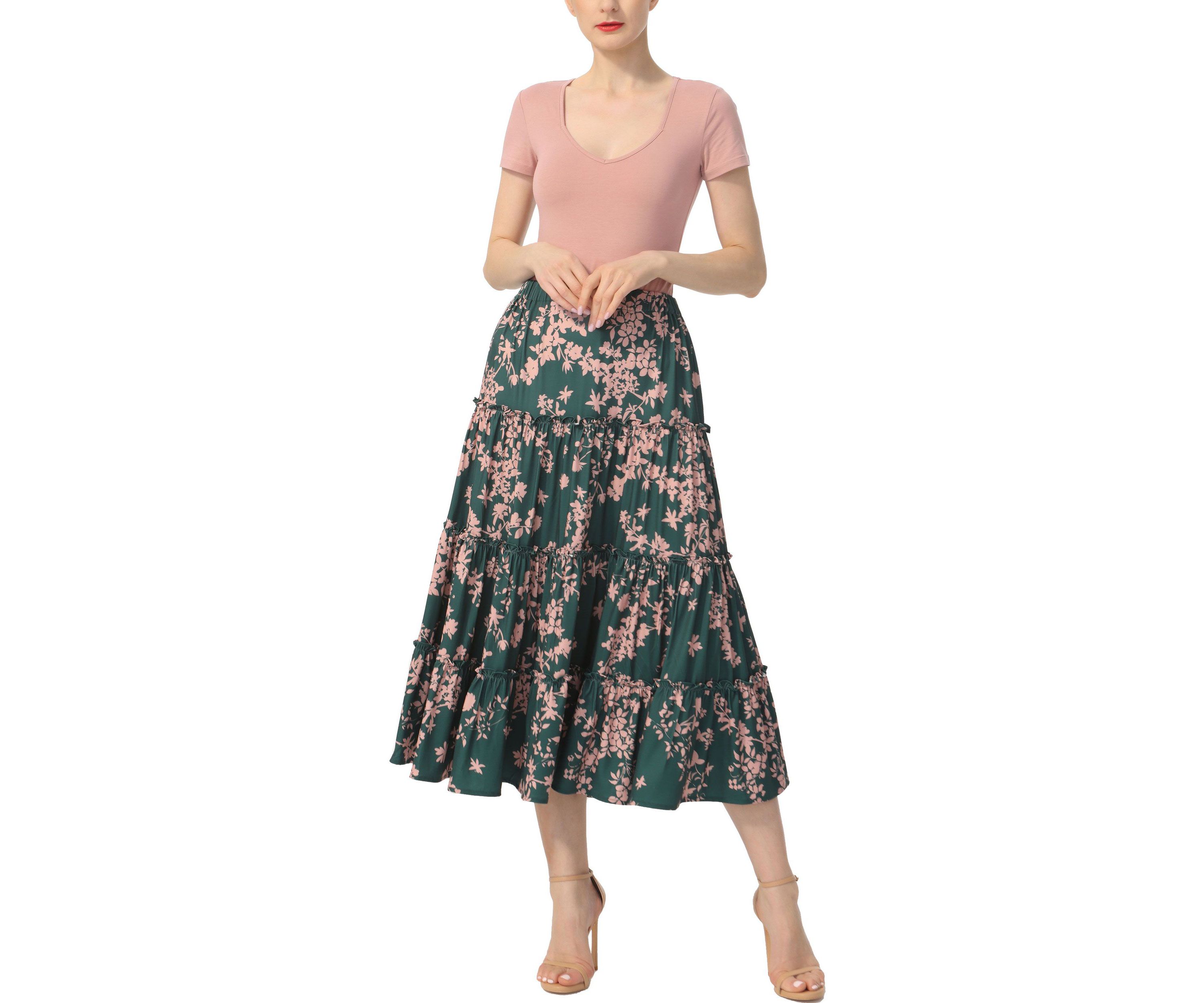 Tiered Midi Skirt