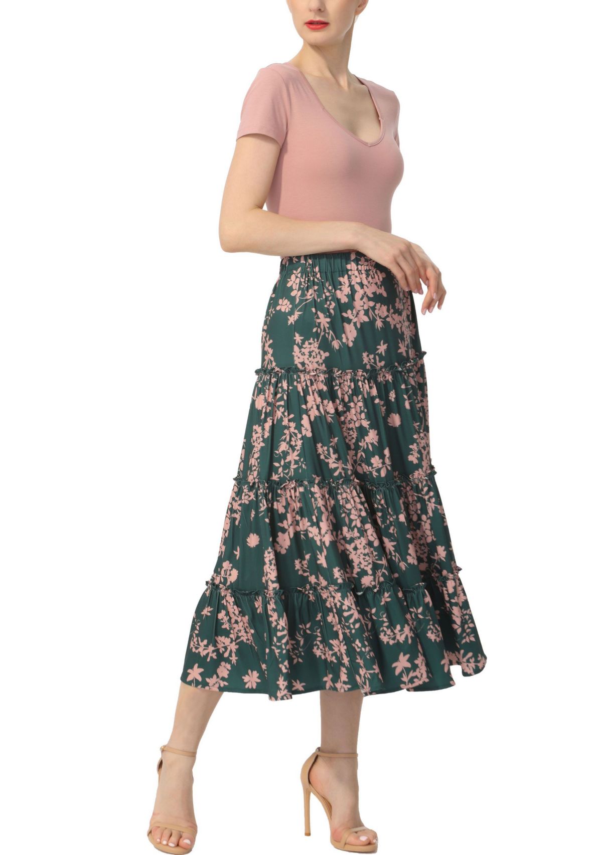 Tiered Midi Skirt