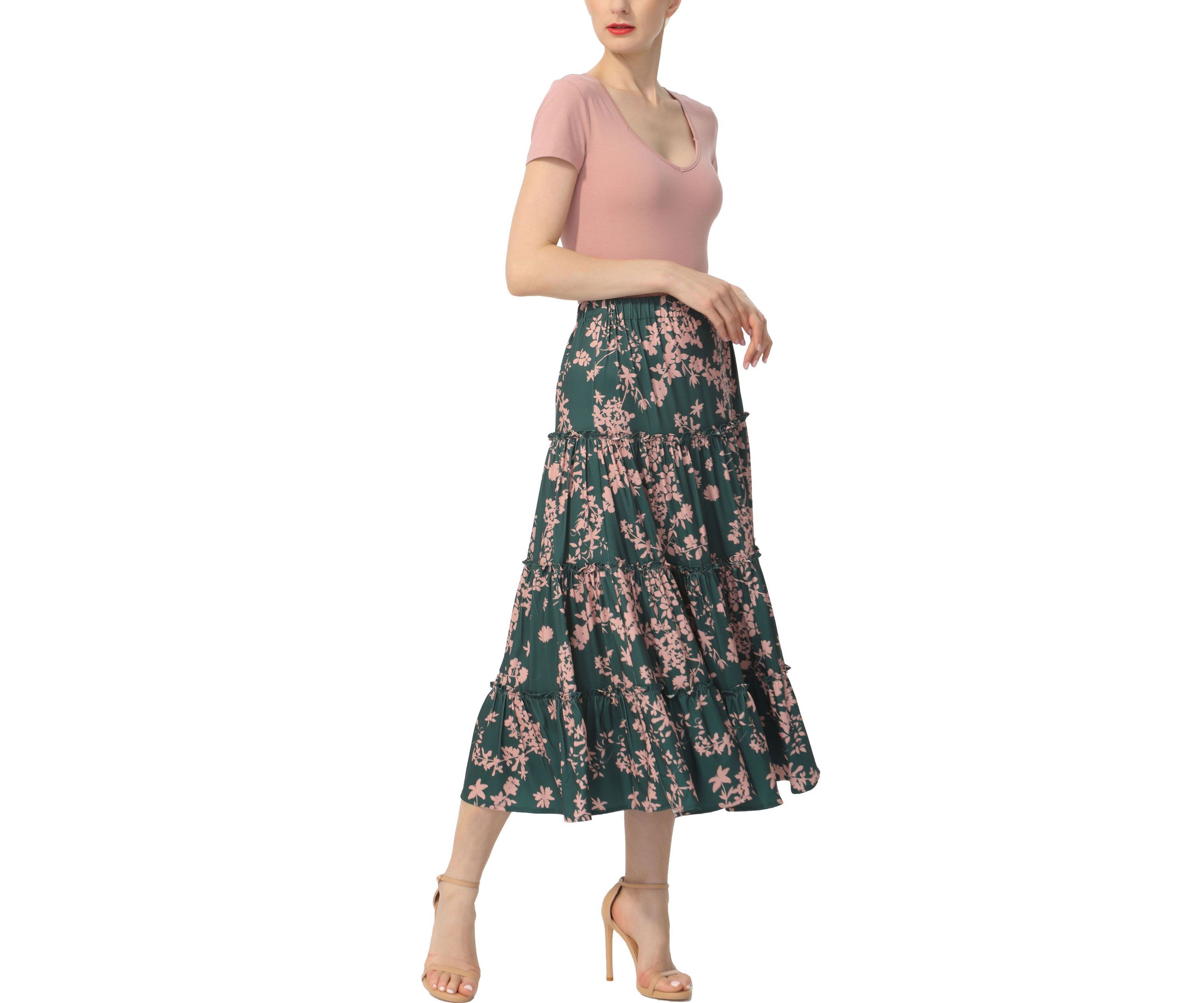 Tiered Midi Skirt