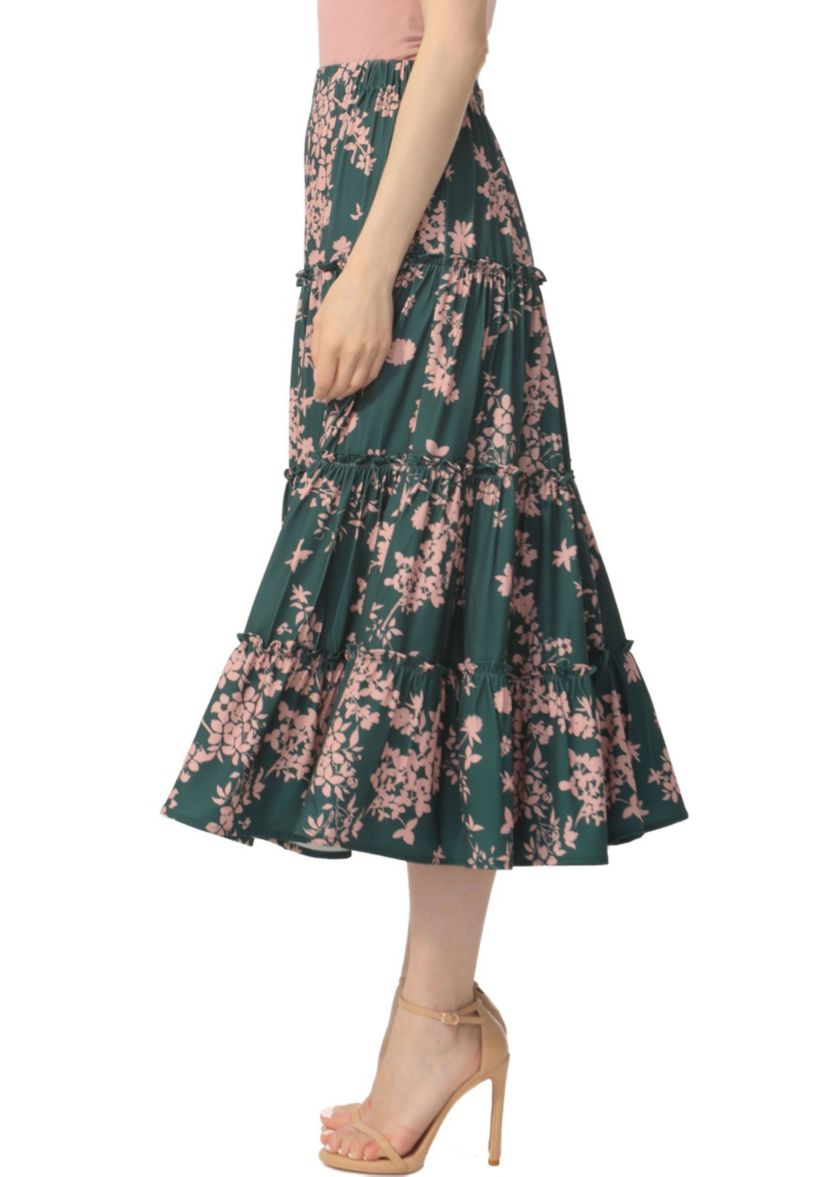 Tiered Midi Skirt