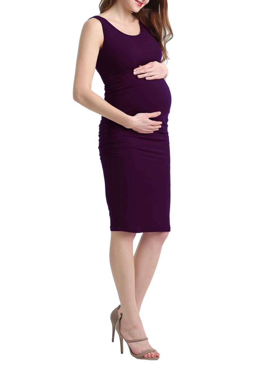 Maternity Delia Ruched  Midi Dress