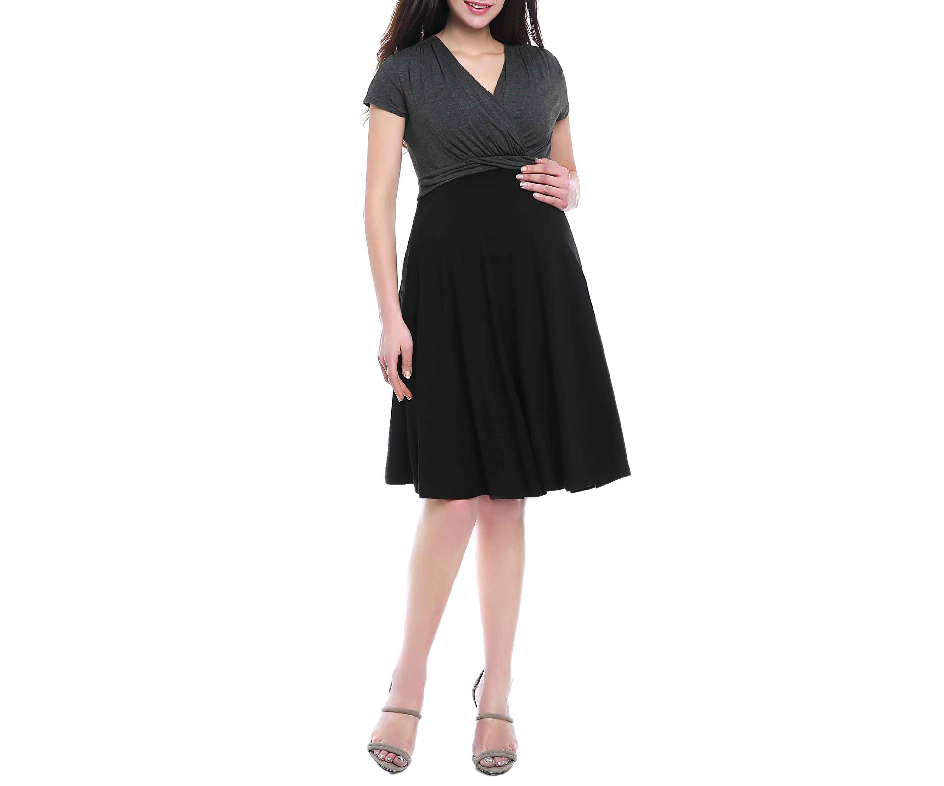 Maternity Sarah Faux Wrap  Nursing Dress