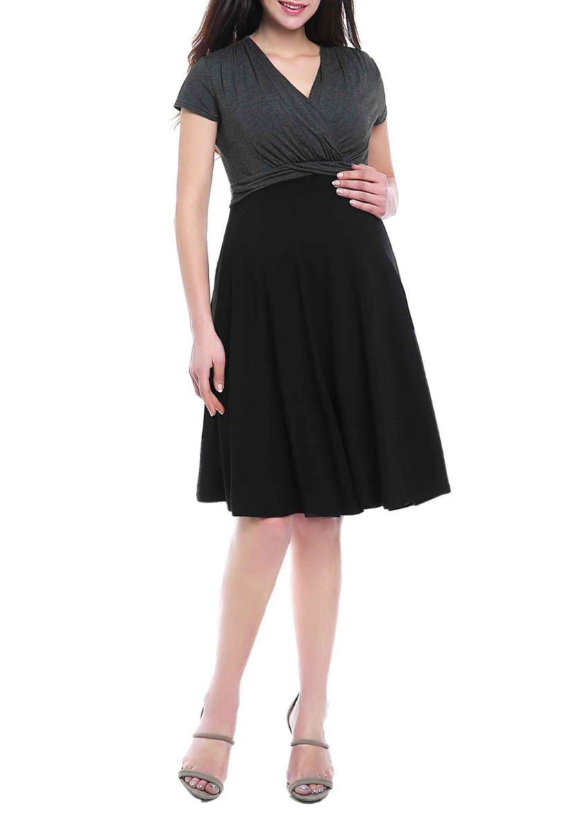 Maternity Sarah Faux Wrap  Nursing Dress