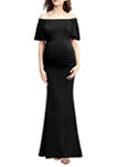 Maternity Abigail Off-Shoulder  Maxi Dress