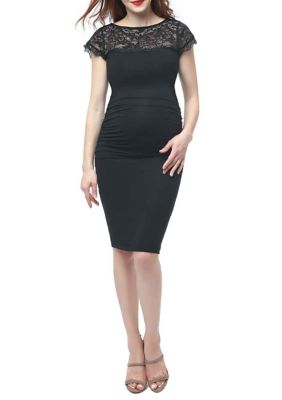 Maternity Morgan Lace Trim  Bodycon Dress