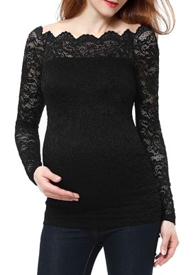Maternity  Jade Lace Overlay Blouse