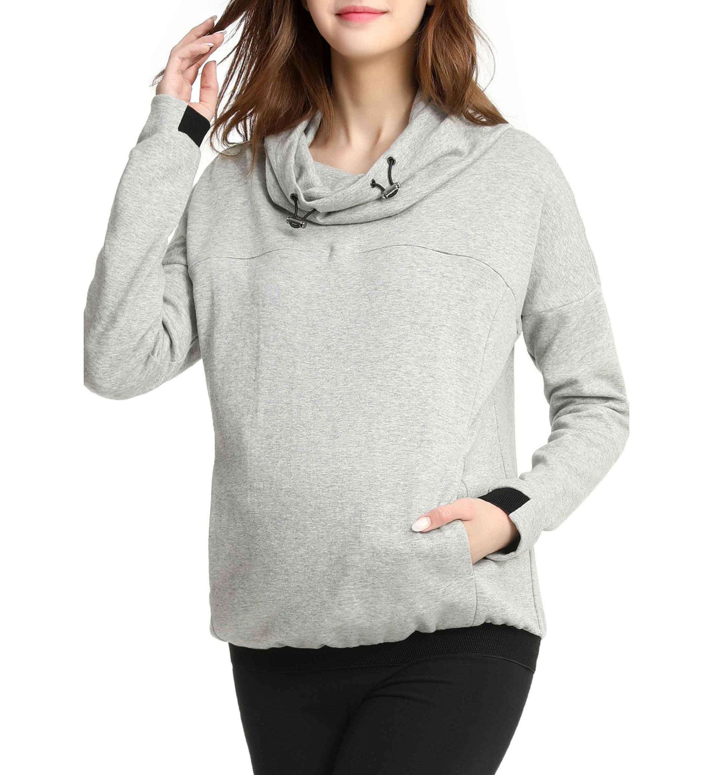 Maternity  Samara Cowl Neck  Nursing Hoodie