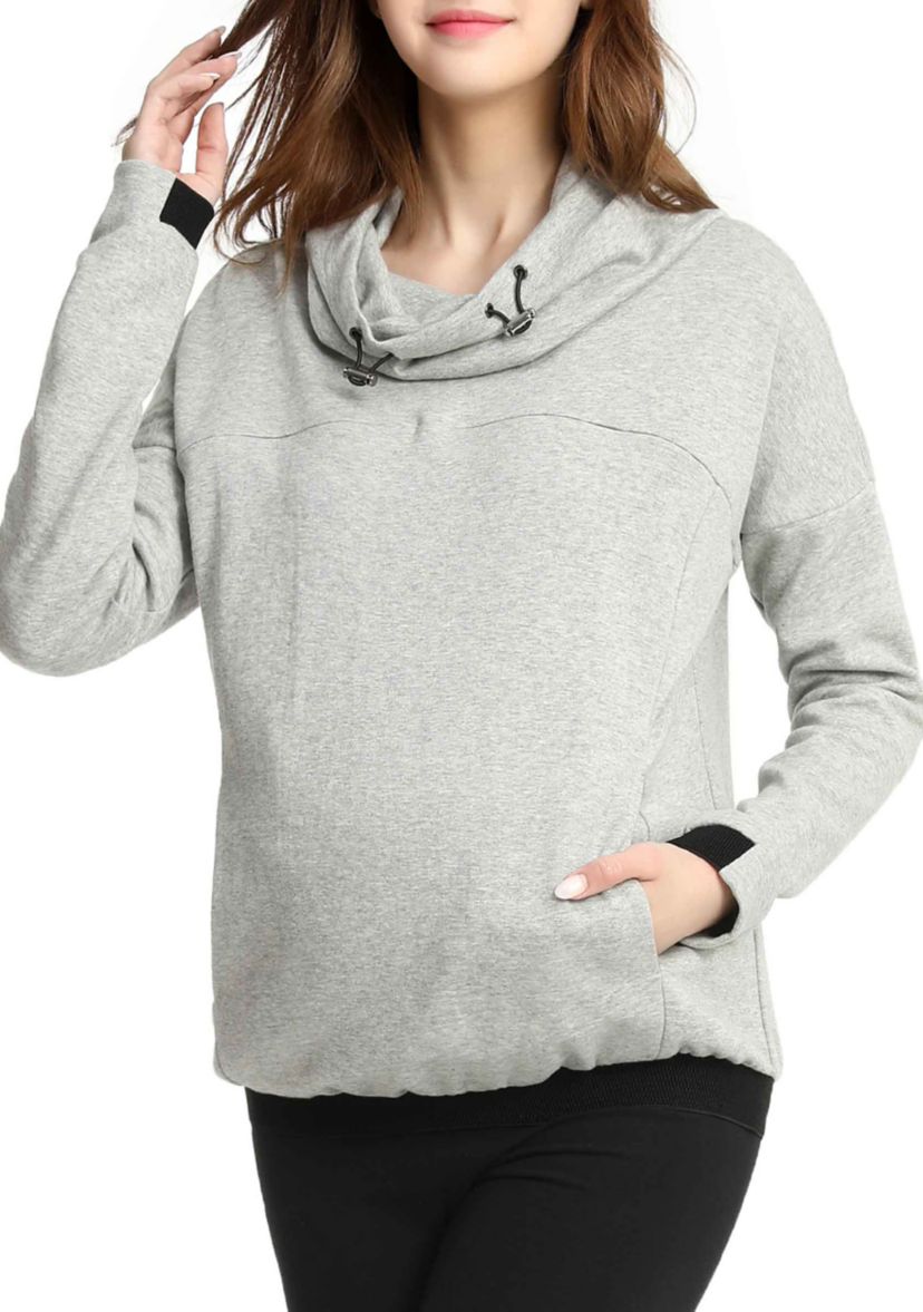 Maternity  Samara Cowl Neck  Nursing Hoodie