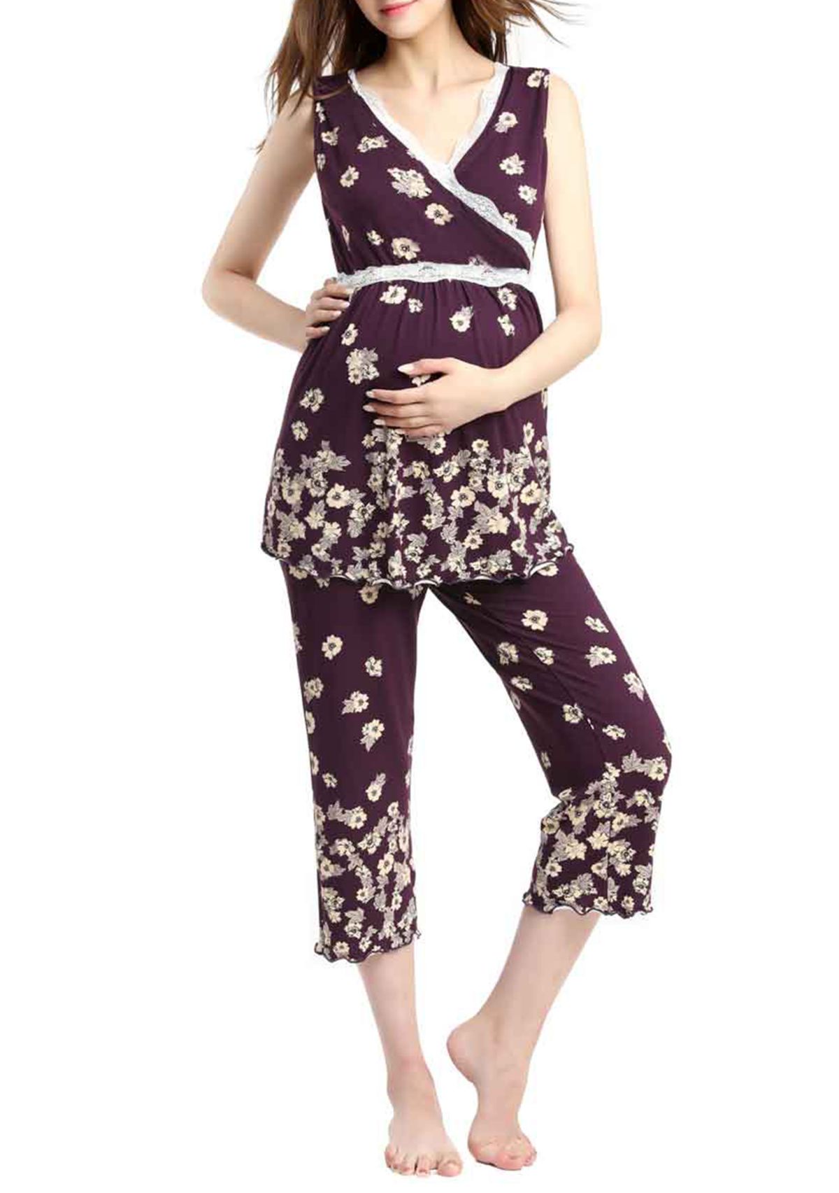 Maternity Nursing  Loren  Pajamas Sleepwear Set