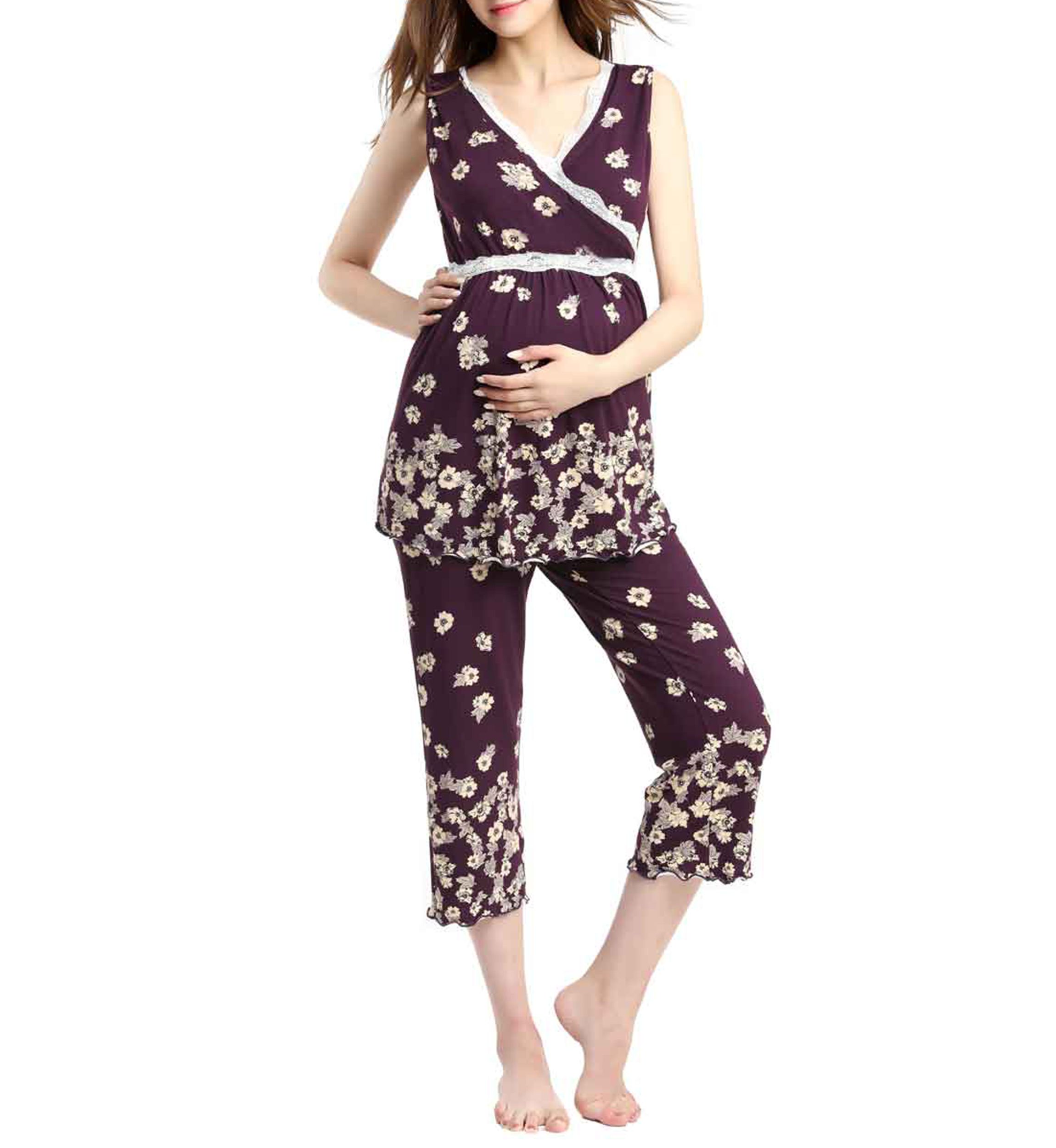 Maternity Nursing  Loren  Pajamas Sleepwear Set