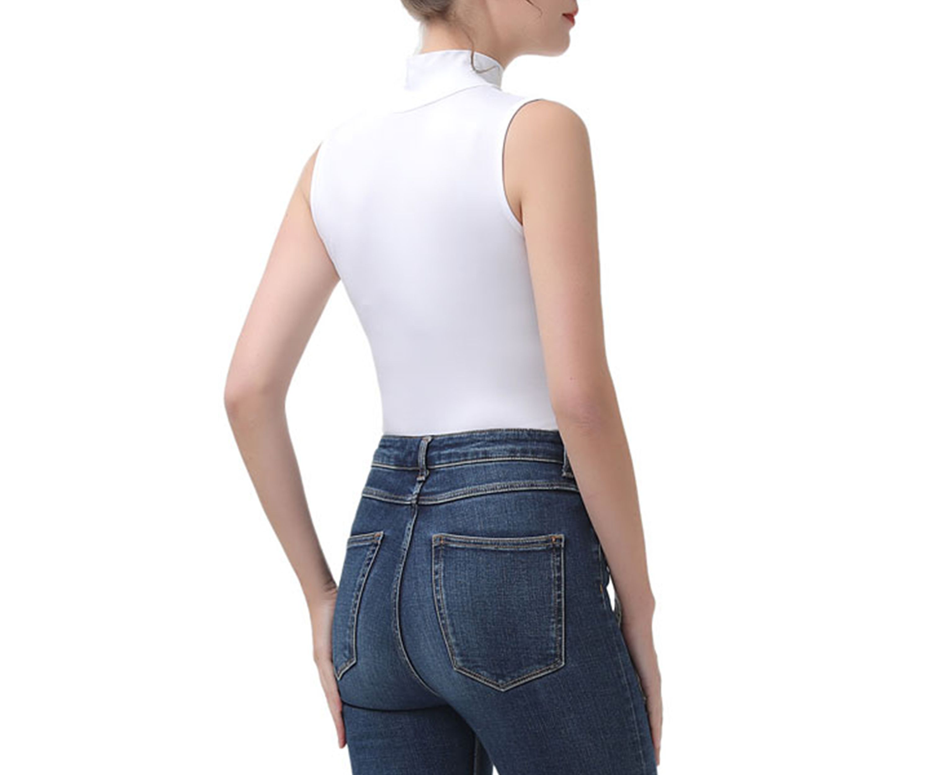 Womens Turtleneck Sleeveless Bodysuit