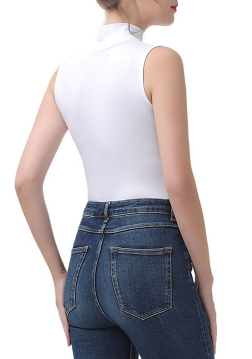 Womens Turtleneck Sleeveless Bodysuit
