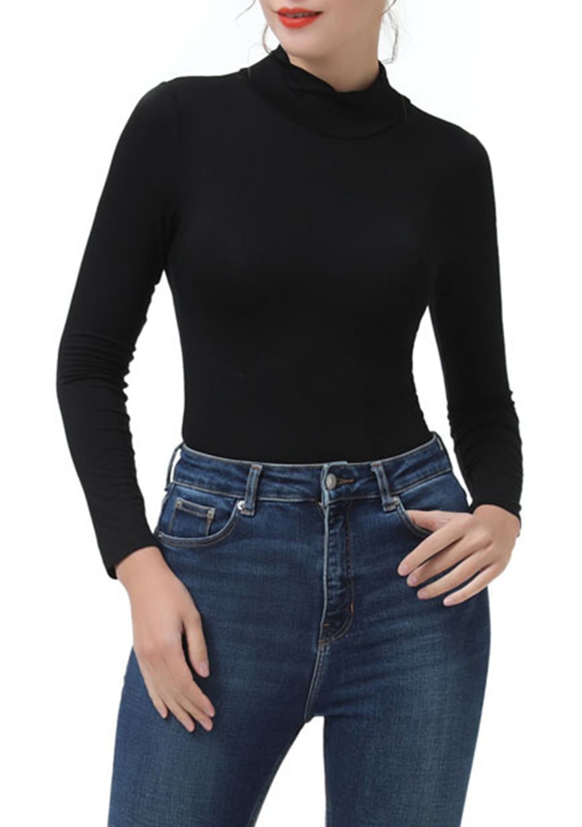Womens Turtleneck Long Sleeve Bodysuit