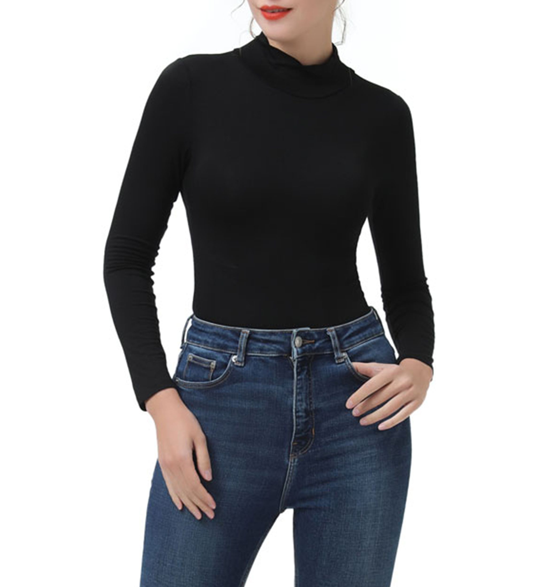 Womens Turtleneck Long Sleeve Bodysuit