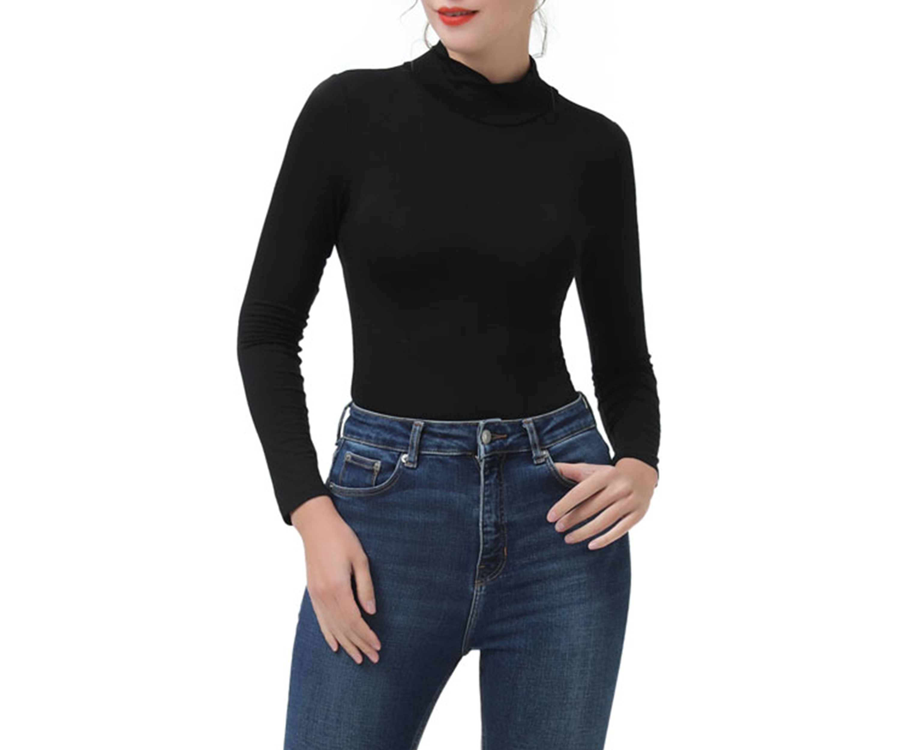 Womens Turtleneck Long Sleeve Bodysuit