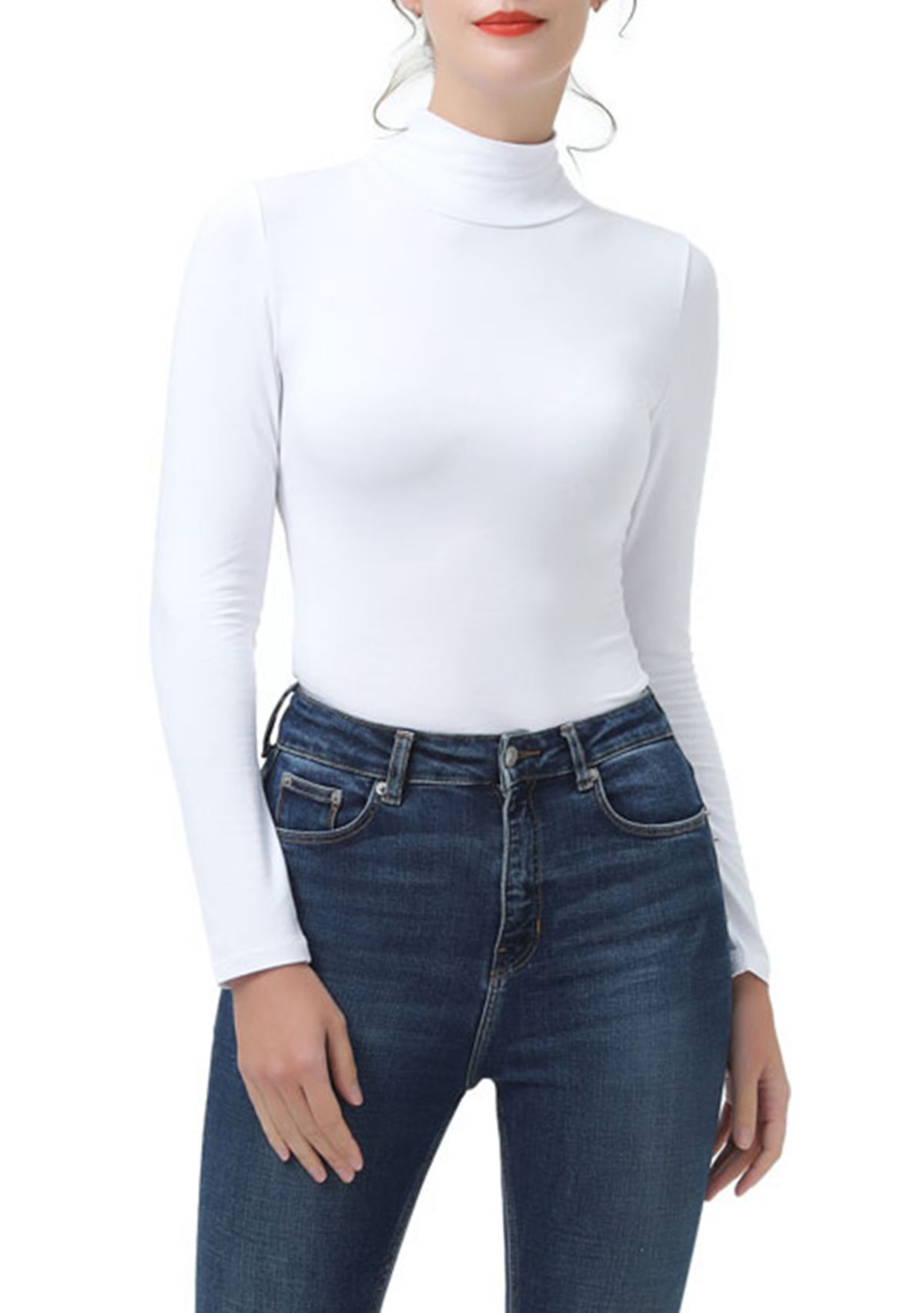 Womens Turtleneck Long Sleeve Bodysuit