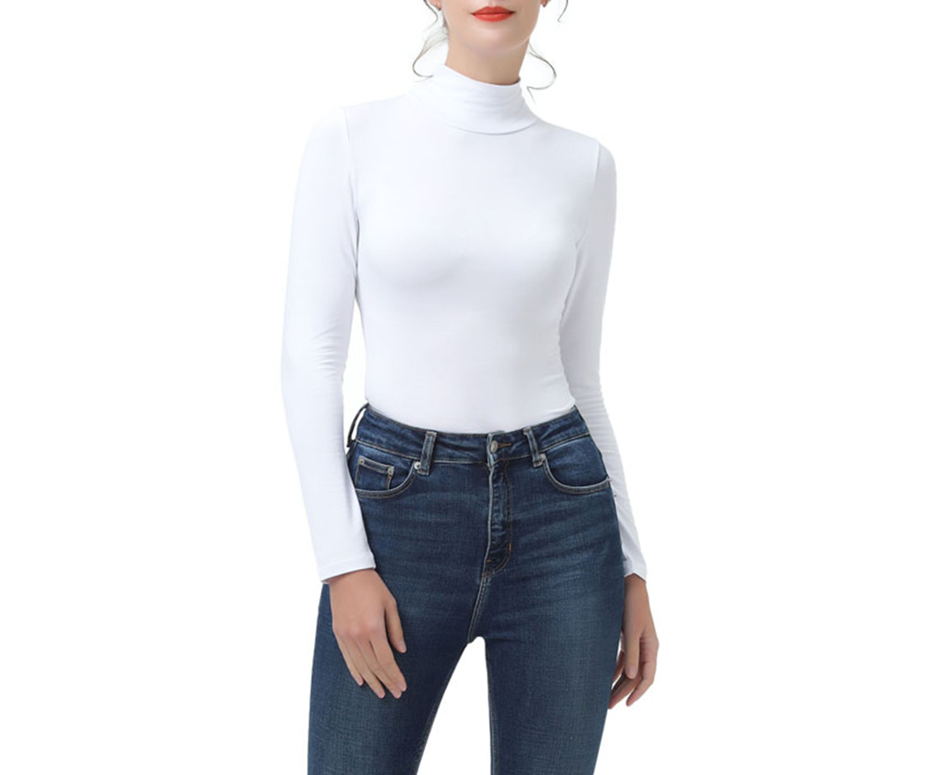 Womens Turtleneck Long Sleeve Bodysuit