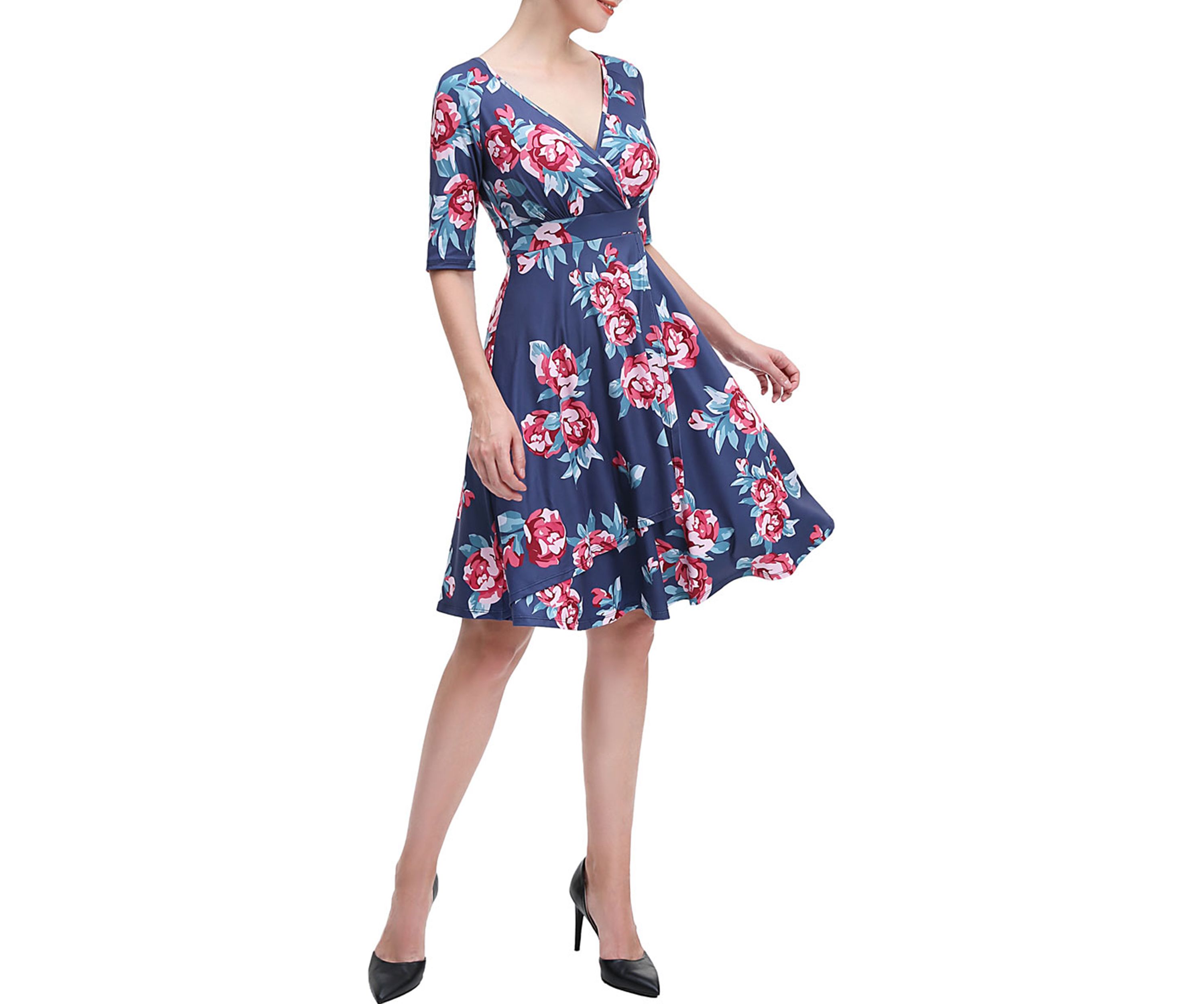 Portia FloralWrap Midi Dress
