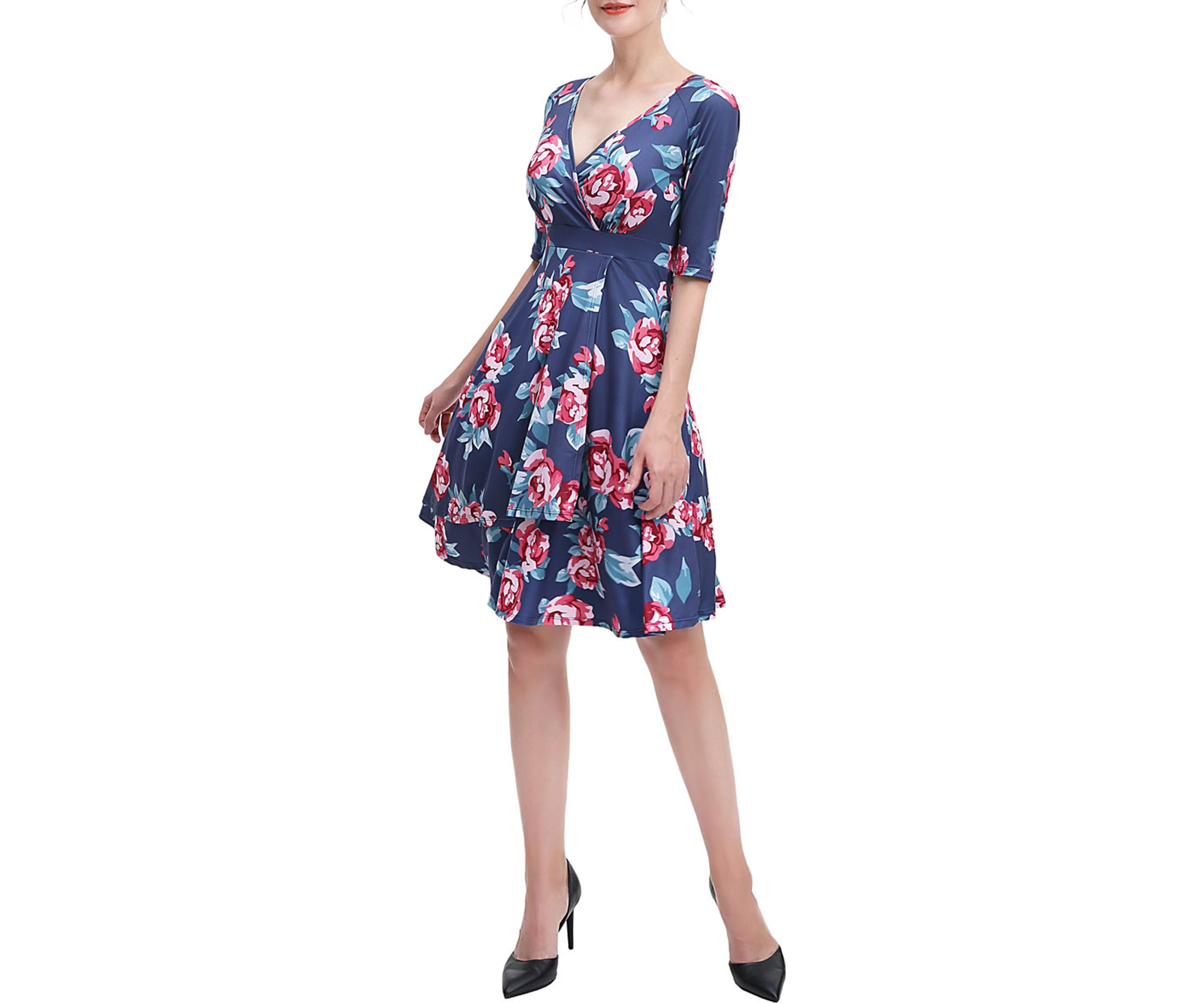 Portia FloralWrap Midi Dress